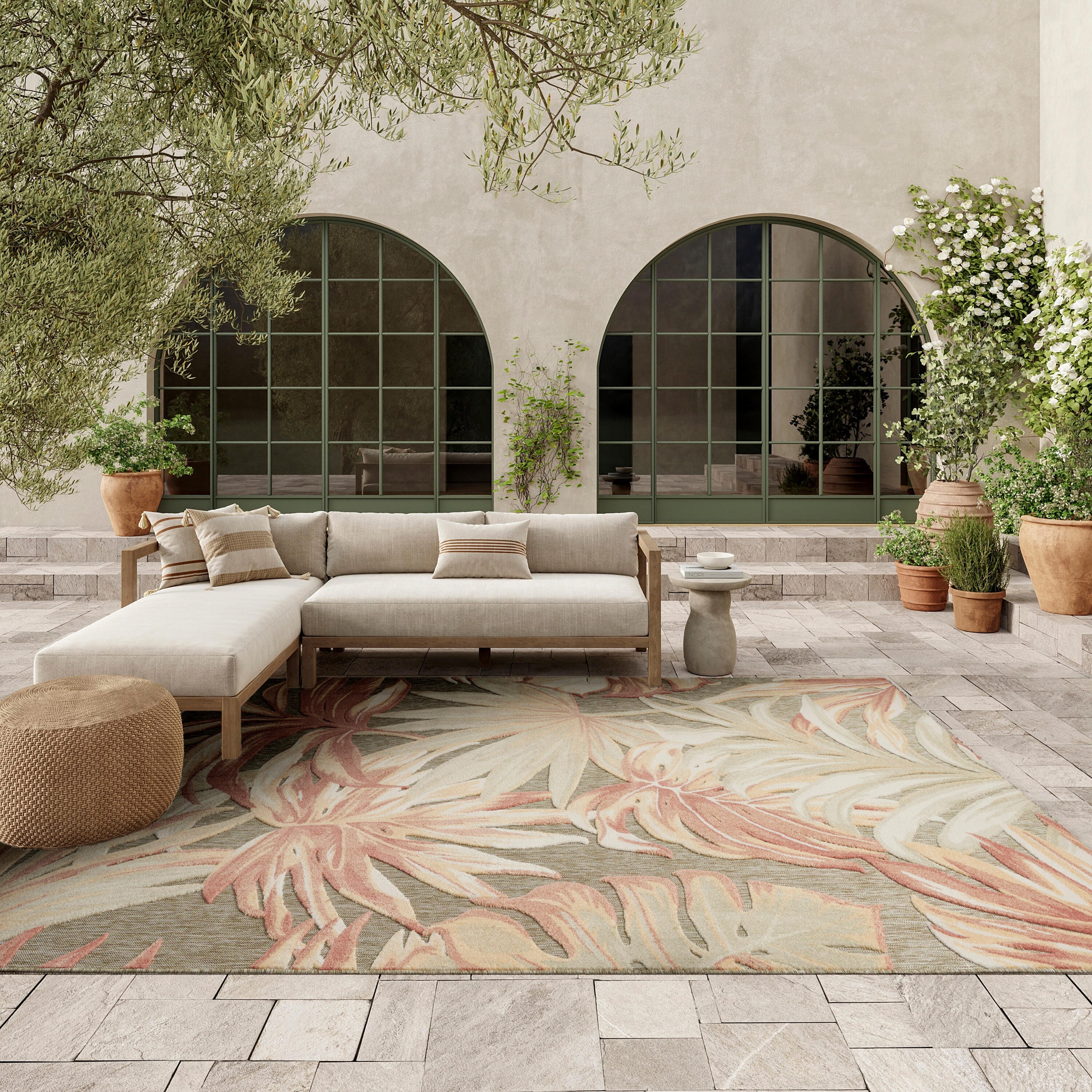Nourison Home Aloha 9' x 12' Area Rug, Sage Green/Cream, large