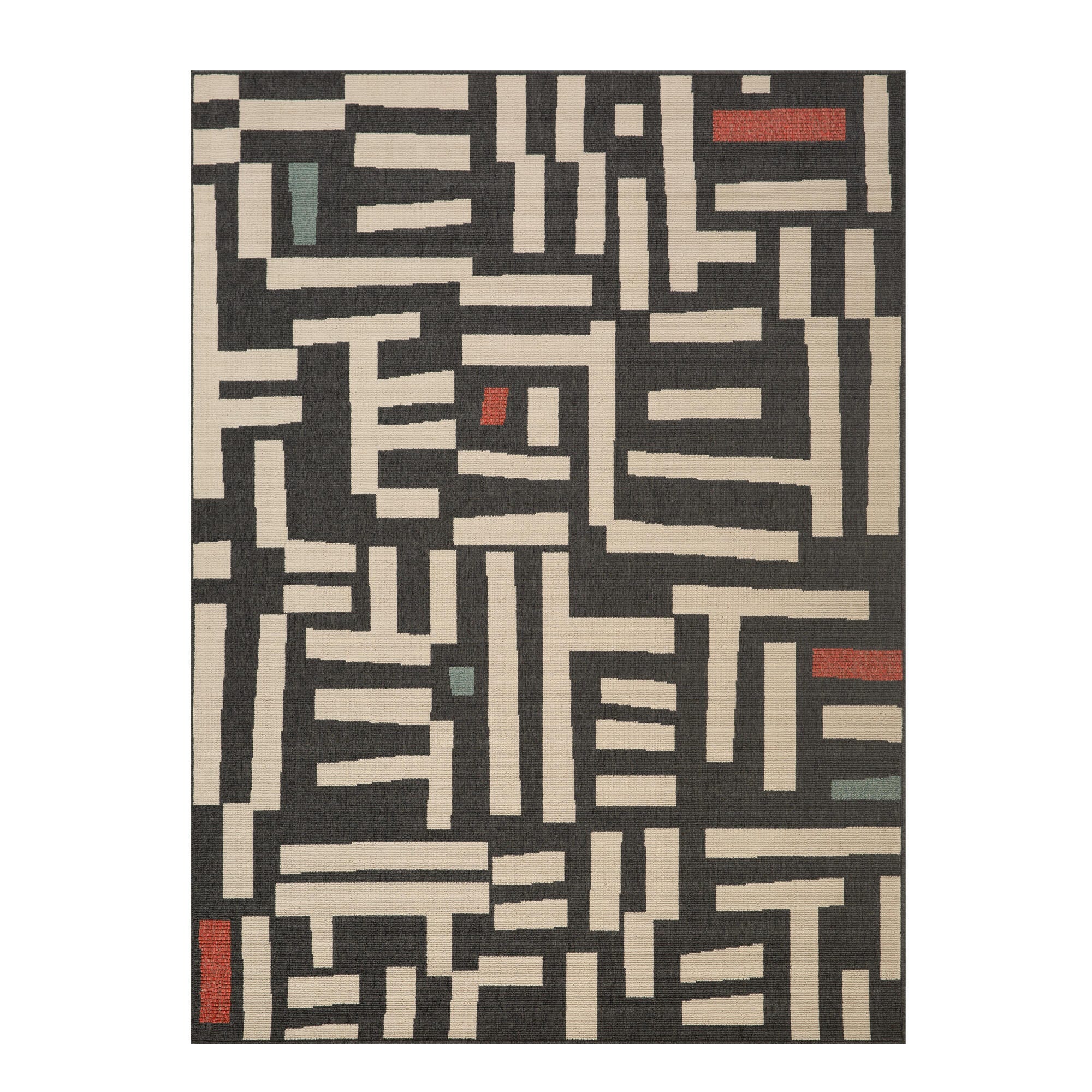Suvii Home Brookside 8' x 10' Area Rug, Black/Ivory, large