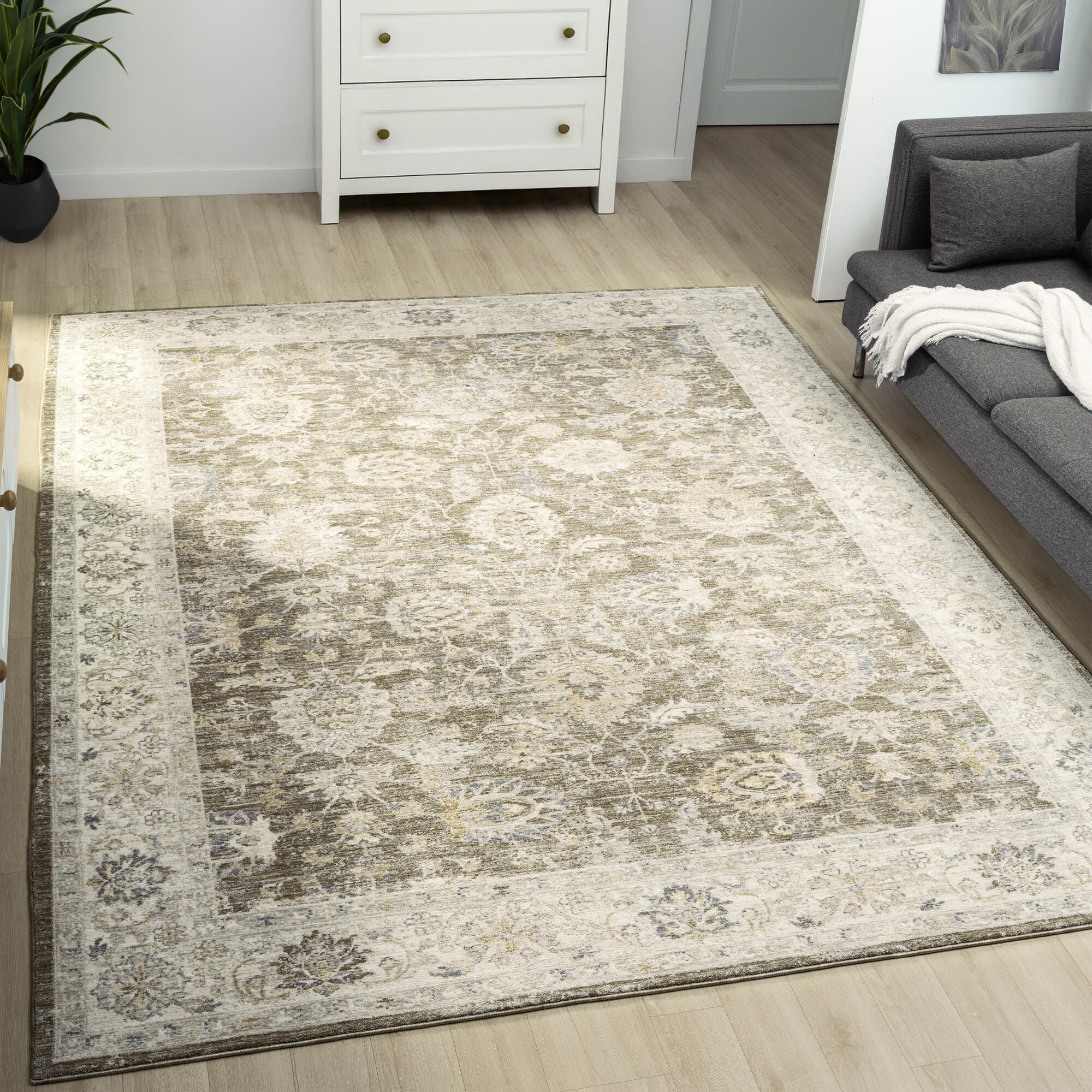 Suvii Home Coastal Cove 7'9" x 10' Area Rug, Green/Multi, rollover