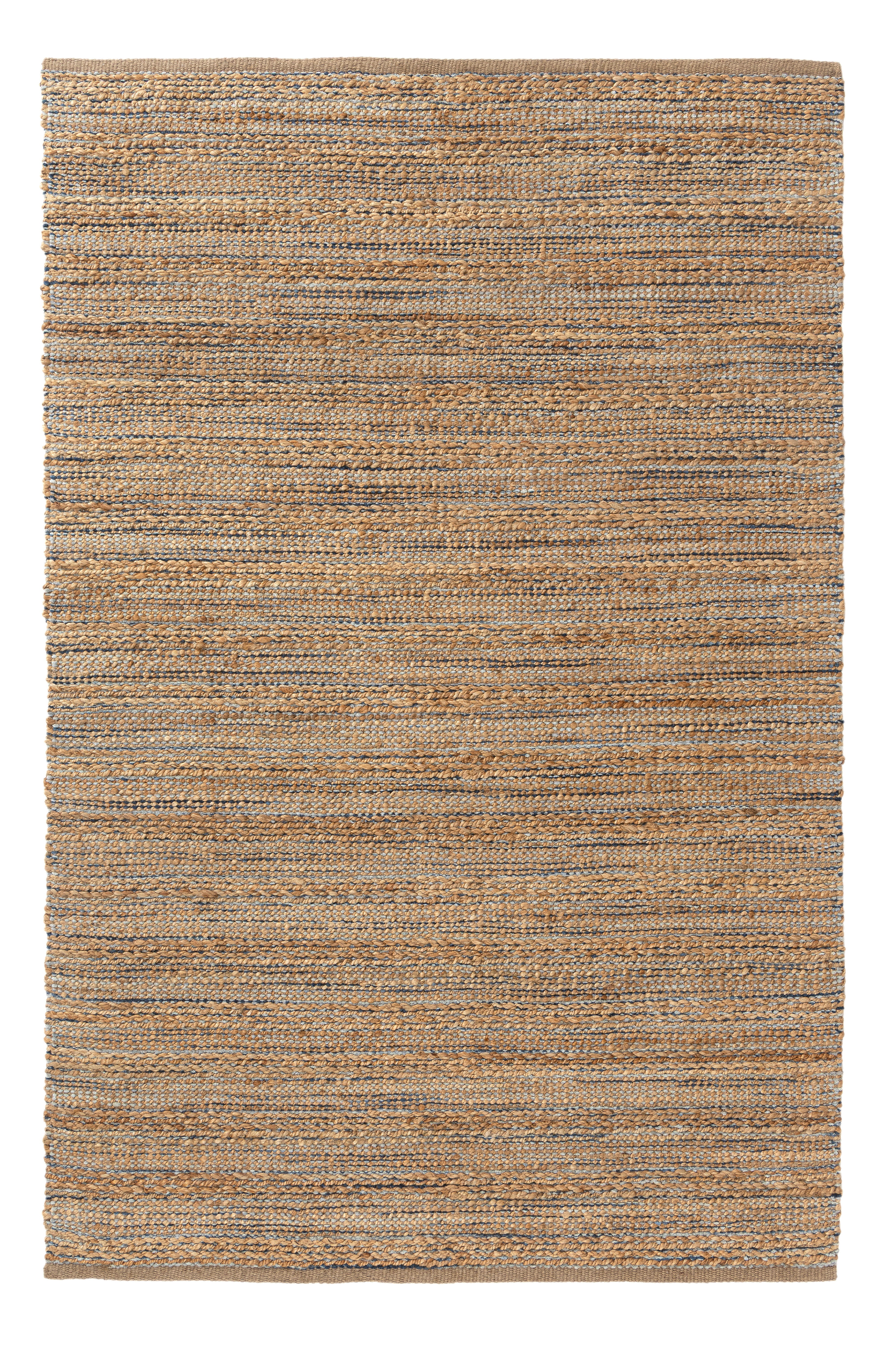 Suvii Home Striped 5' x 8' Area Rug, Navy Blue/Brown, large