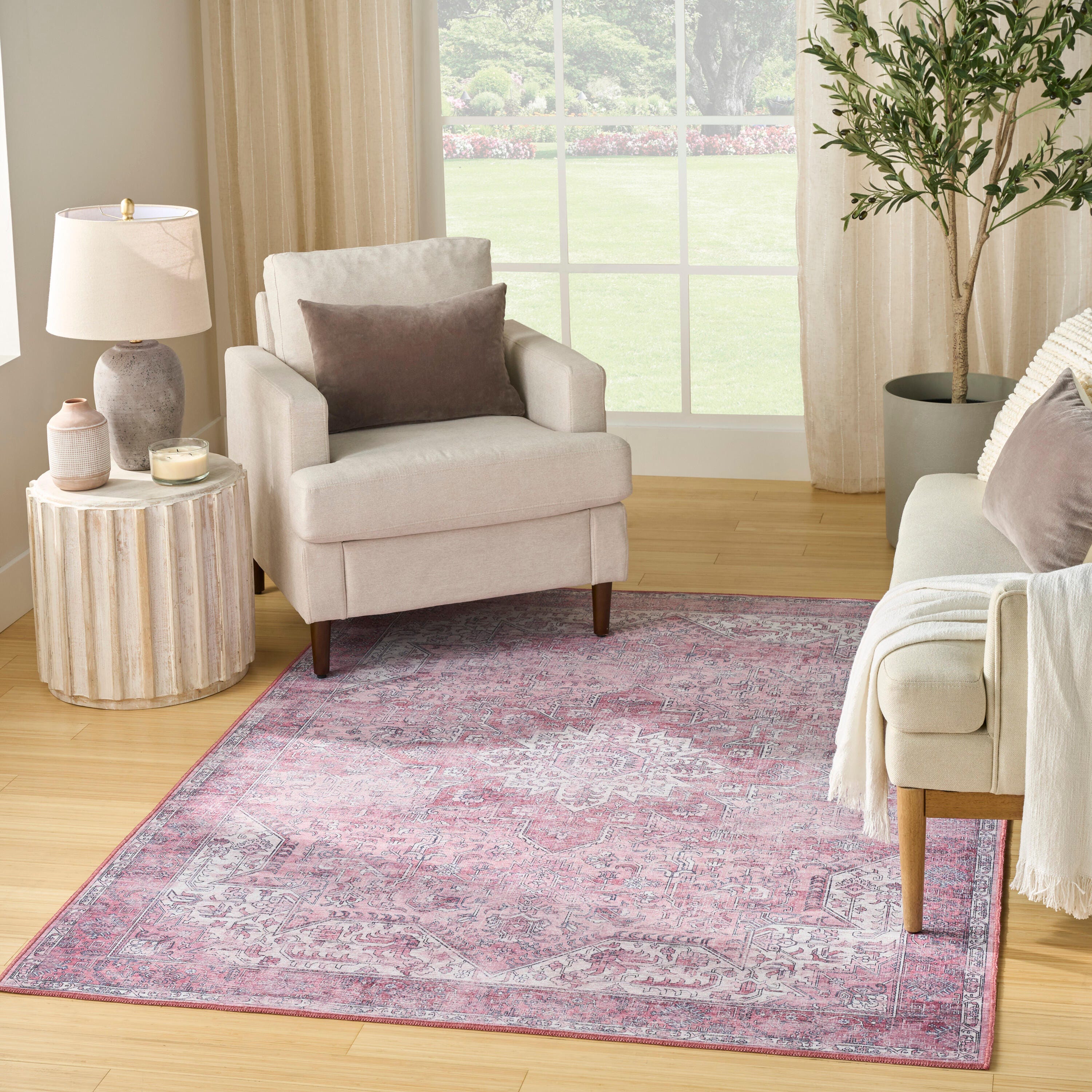 Nourison Home Persian Area Rug, Pink, rollover