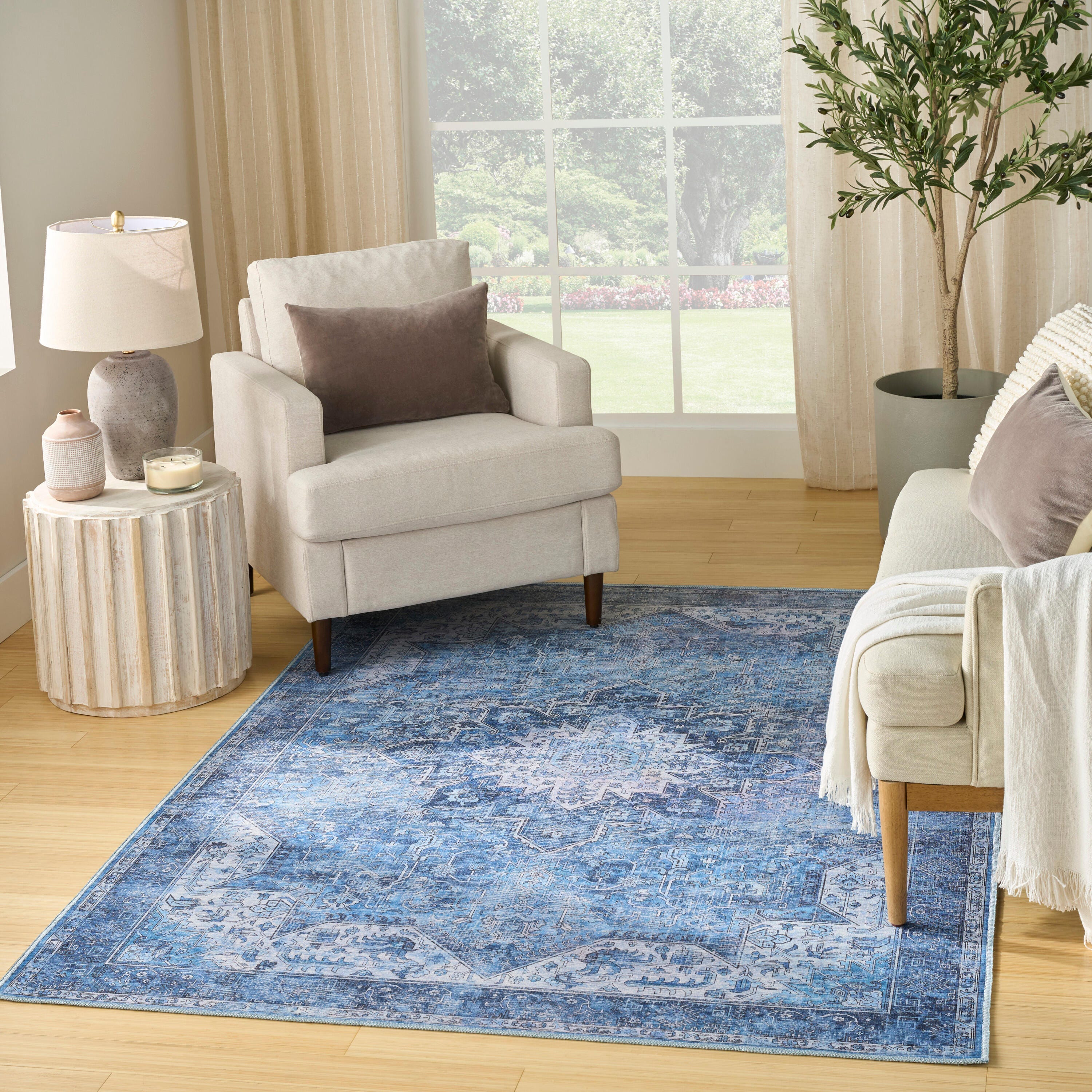 Nourison Home Persian Area Rug, Blue, rollover