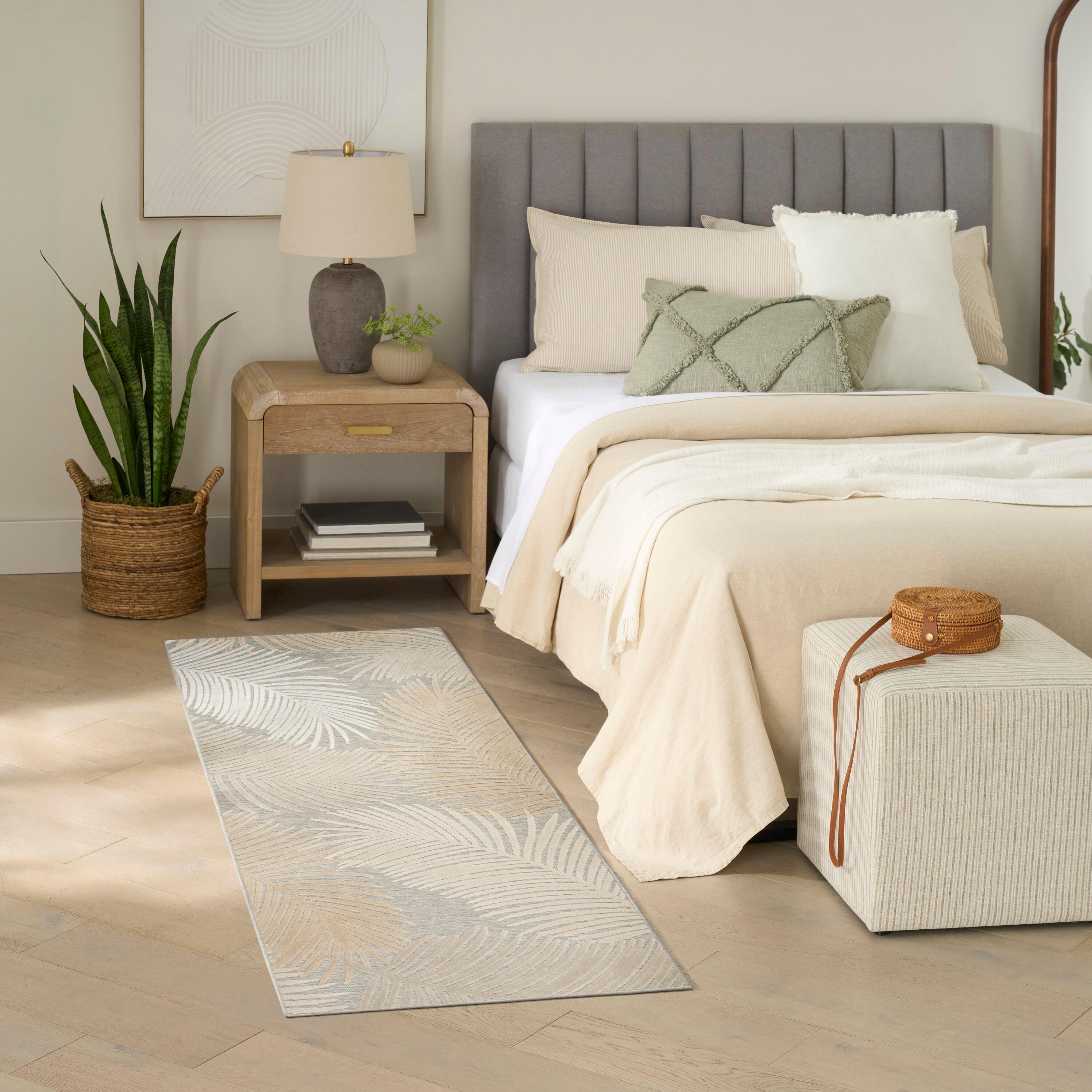 Nourison Home Suncoast Botanical Leaf 2' x 6' Runner Rug | Ashley