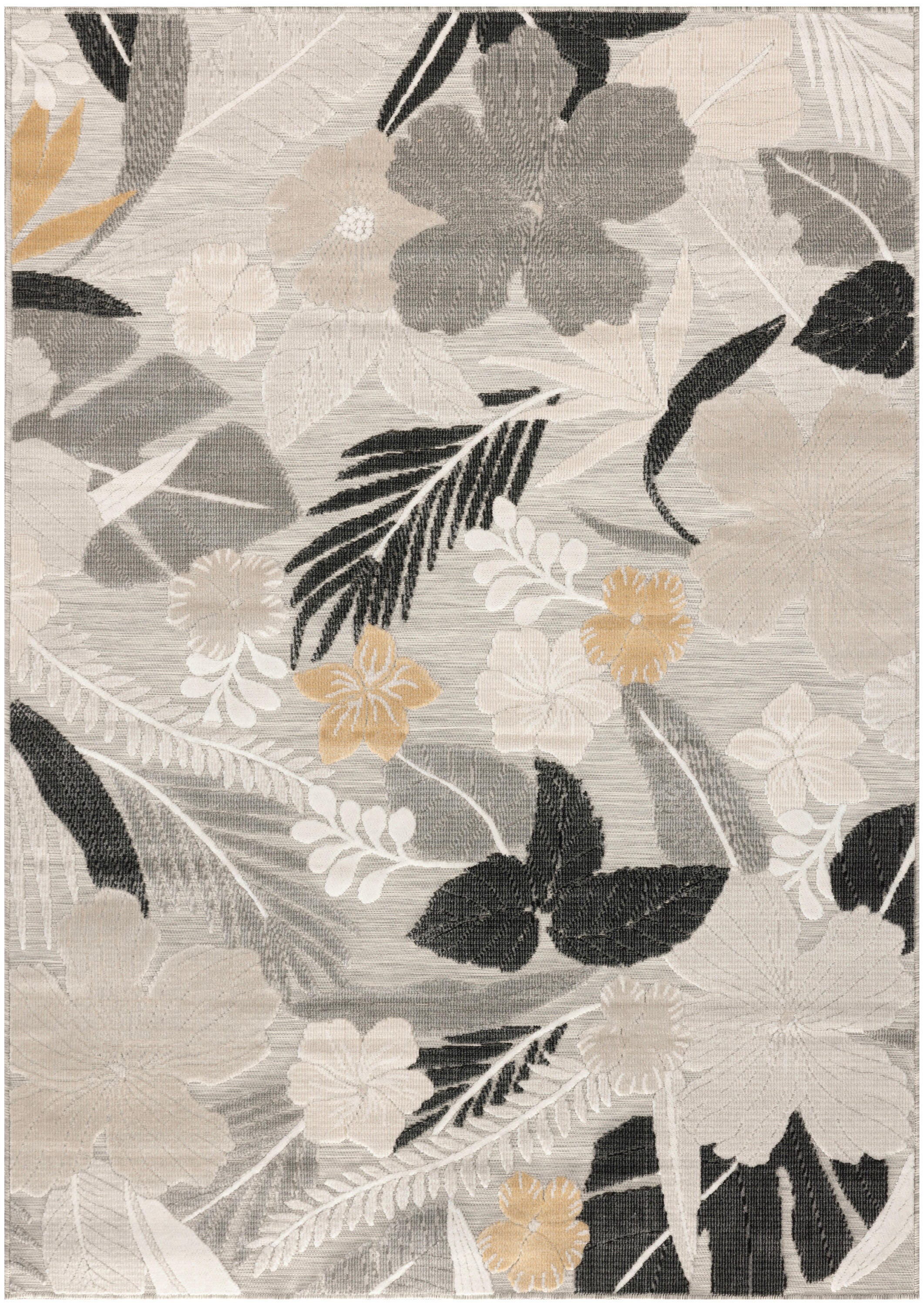 Nourison Home Suncoast Floral 5'3" x 7'3" Area Rug, Gray, large