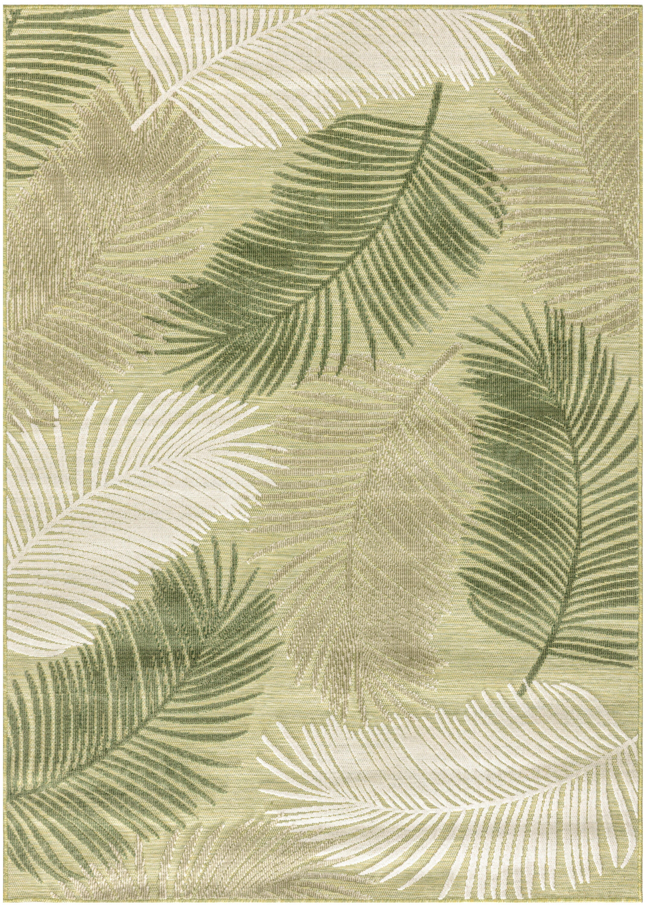 Nourison Home Suncoast Botanical Leaf  5'3" x 7'3" Area Rug, Green, large