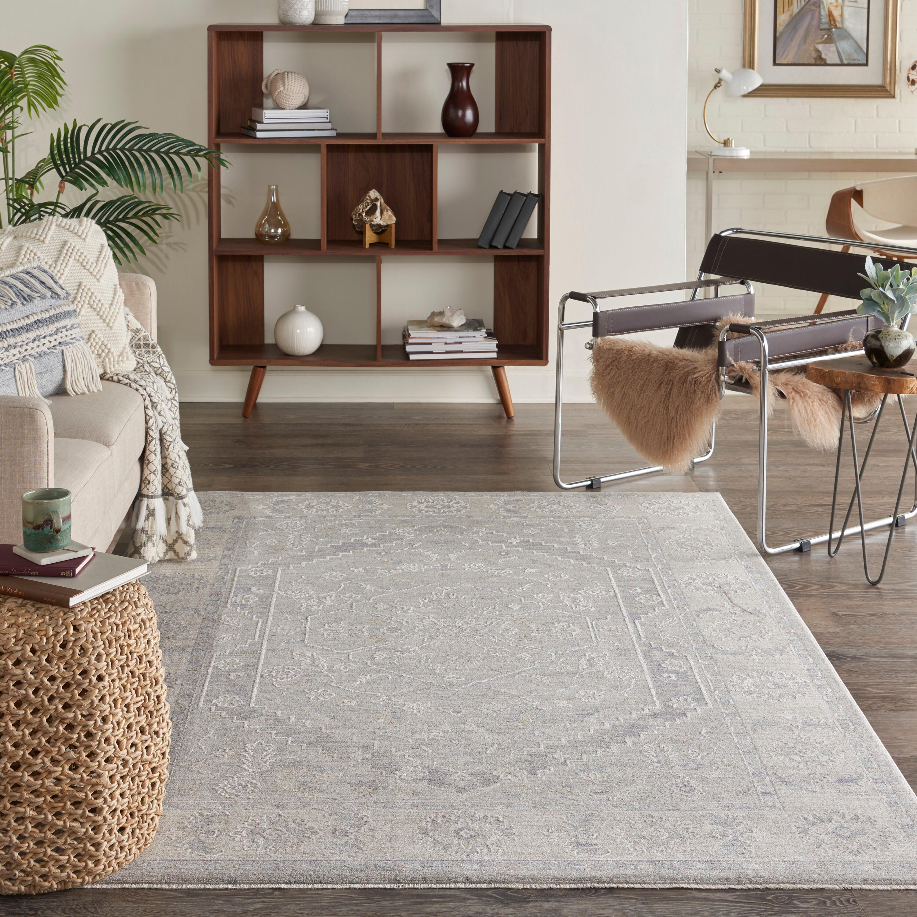 Nourison Home Infinite Motif 5'3" x 7'8" Area Rug, Gray, large