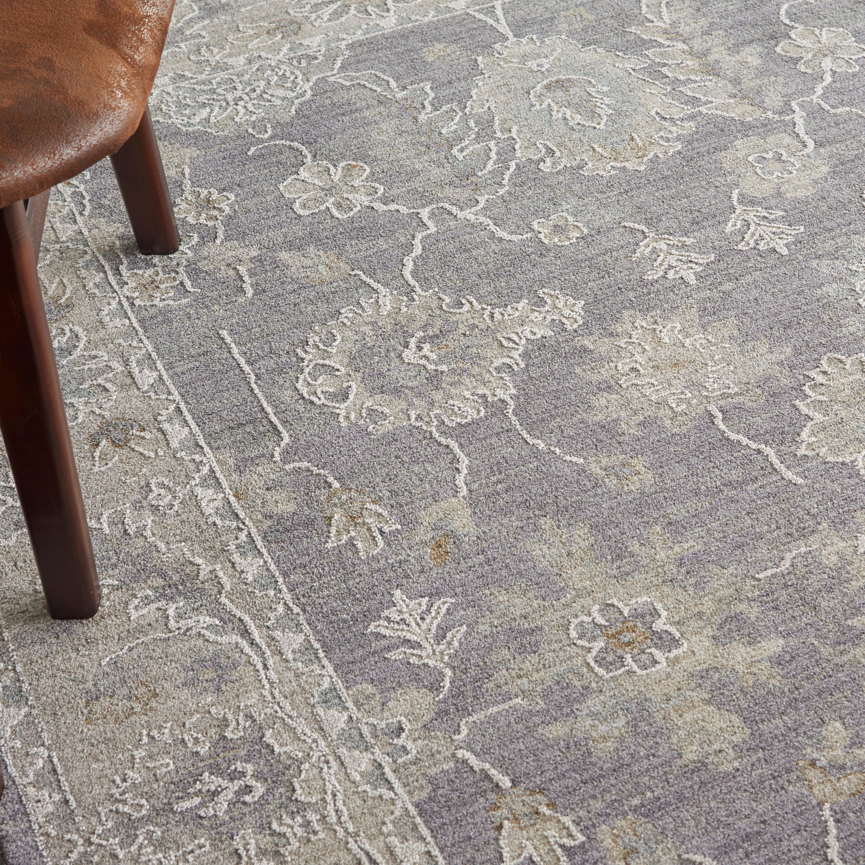 Nourison Home Infinite Blossoms 5'3" x 7'8" Area Rug, Gray/Cream, large