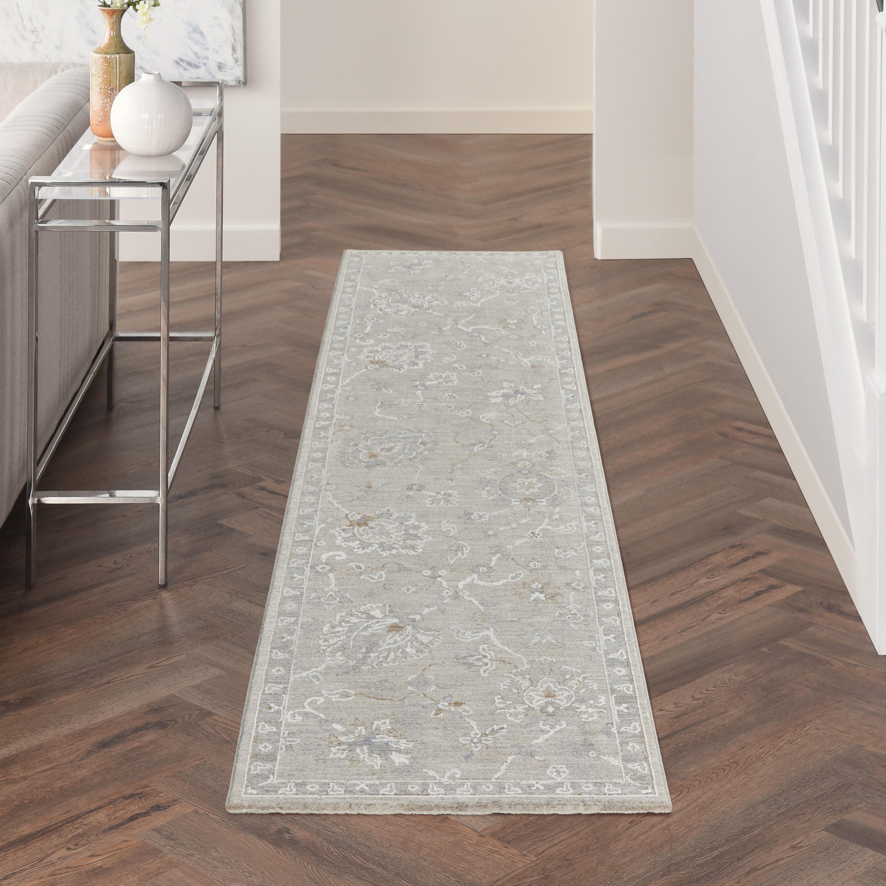 Nourison Home Infinite Classic 2'3" x 10'2" Runner Rug, Light Gray/Tan, rollover