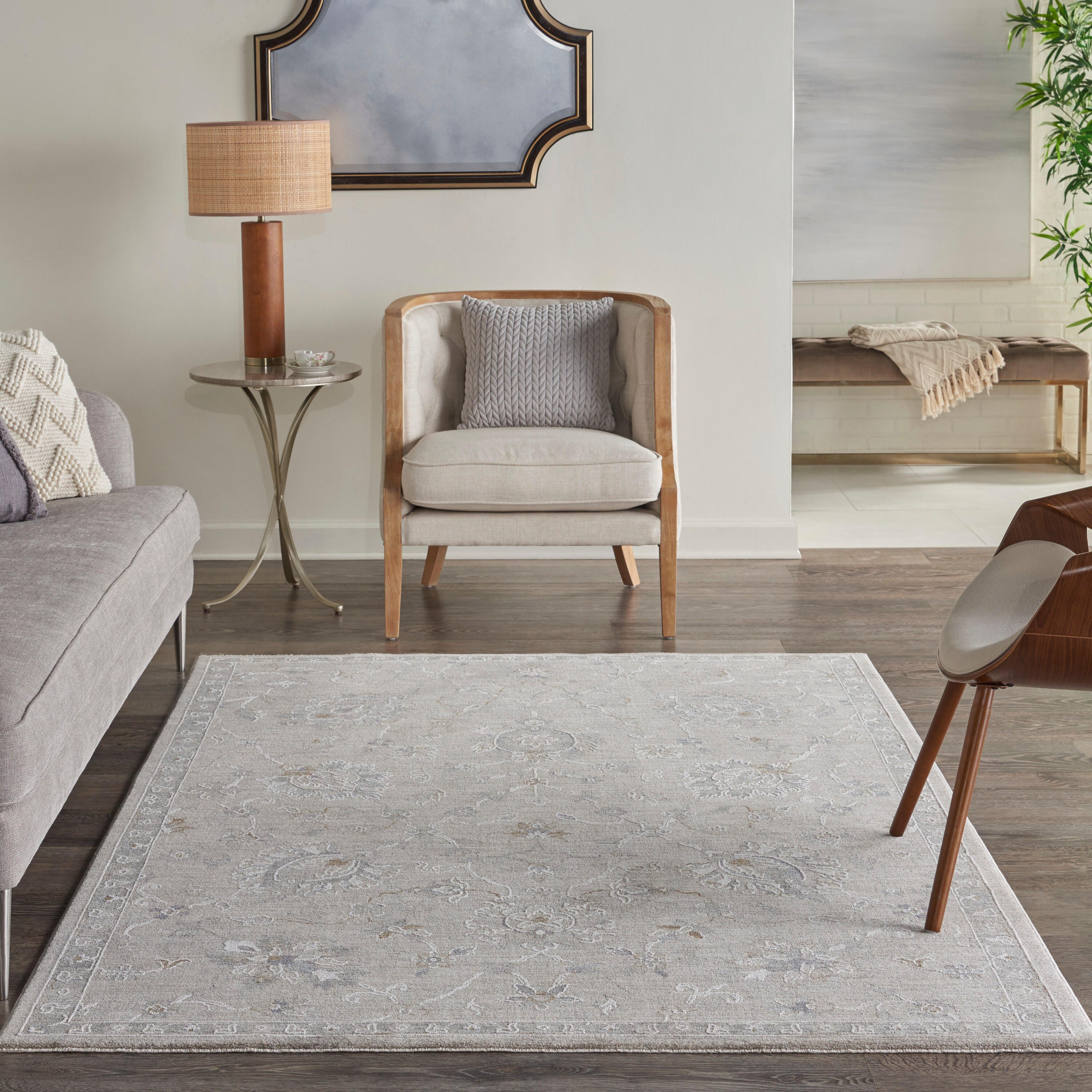 Nourison Home Infinite Classic 5'3" x 7'8" Area Rug, Light Gray/Tan, large