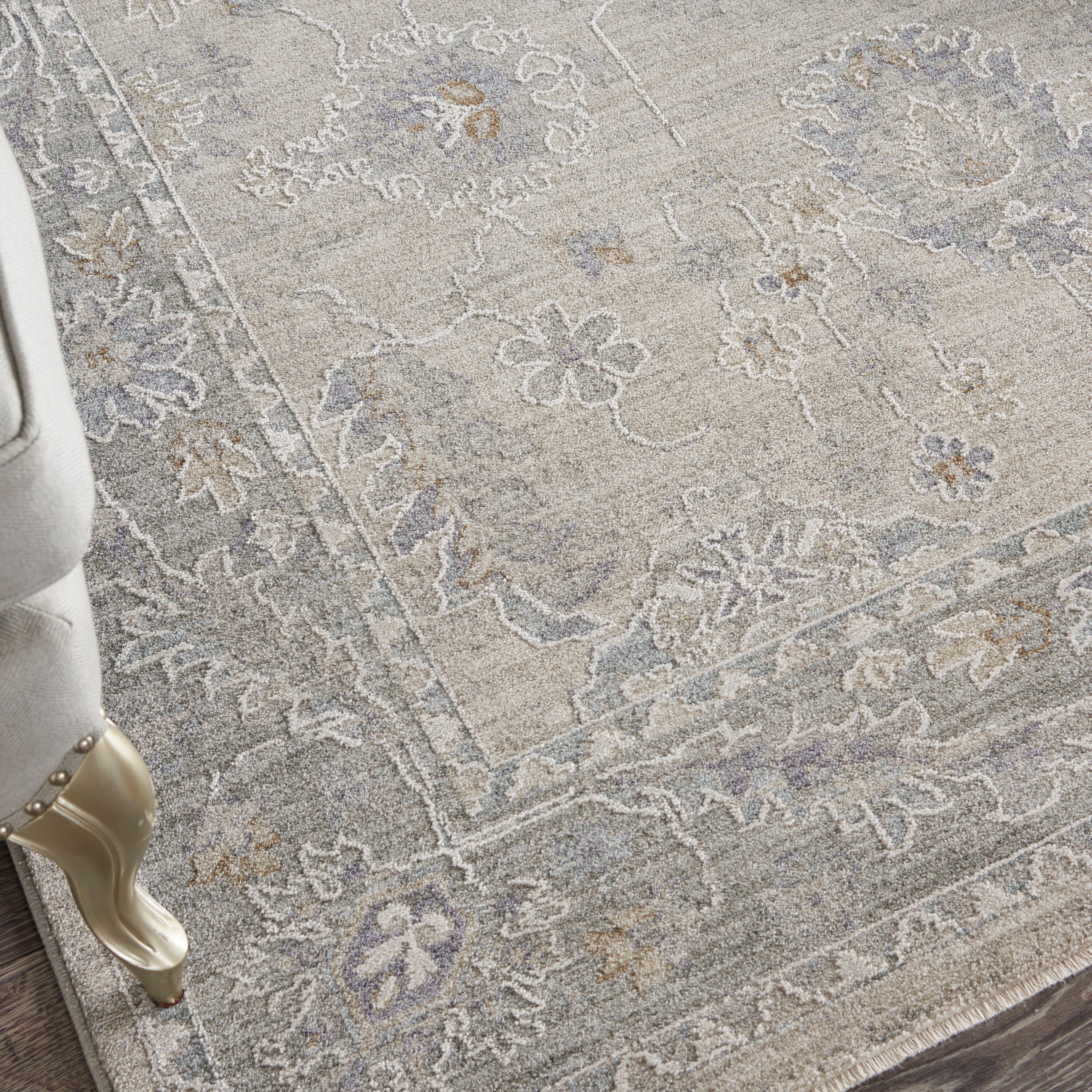 Nourison Home Infinite Blossoms 3'11" x 5'11" Area Rug, Light Gray/Beige, large