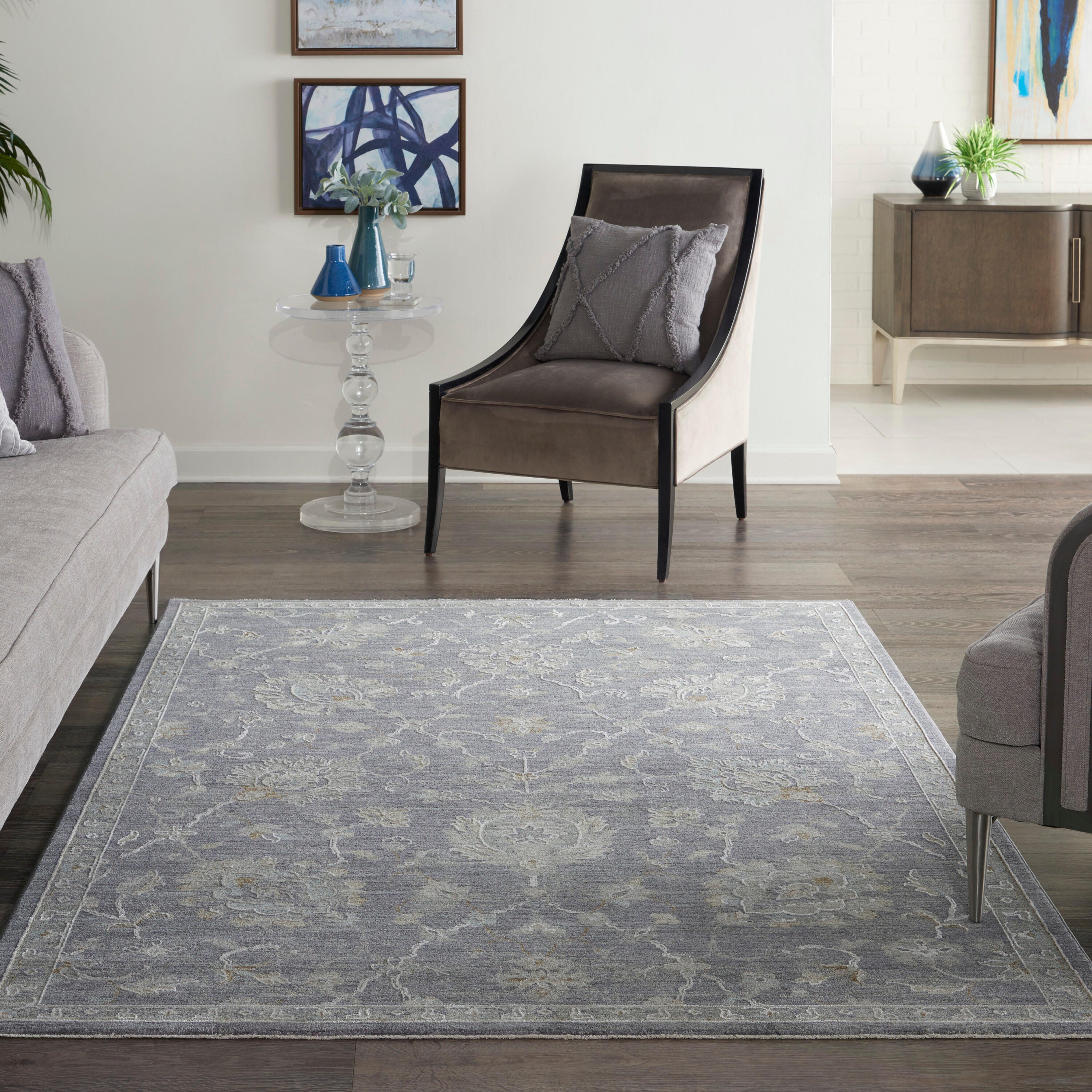 Nourison Home Infinite Classic 5'3" x 7'8" Area Rug, Gray/Ivory, large