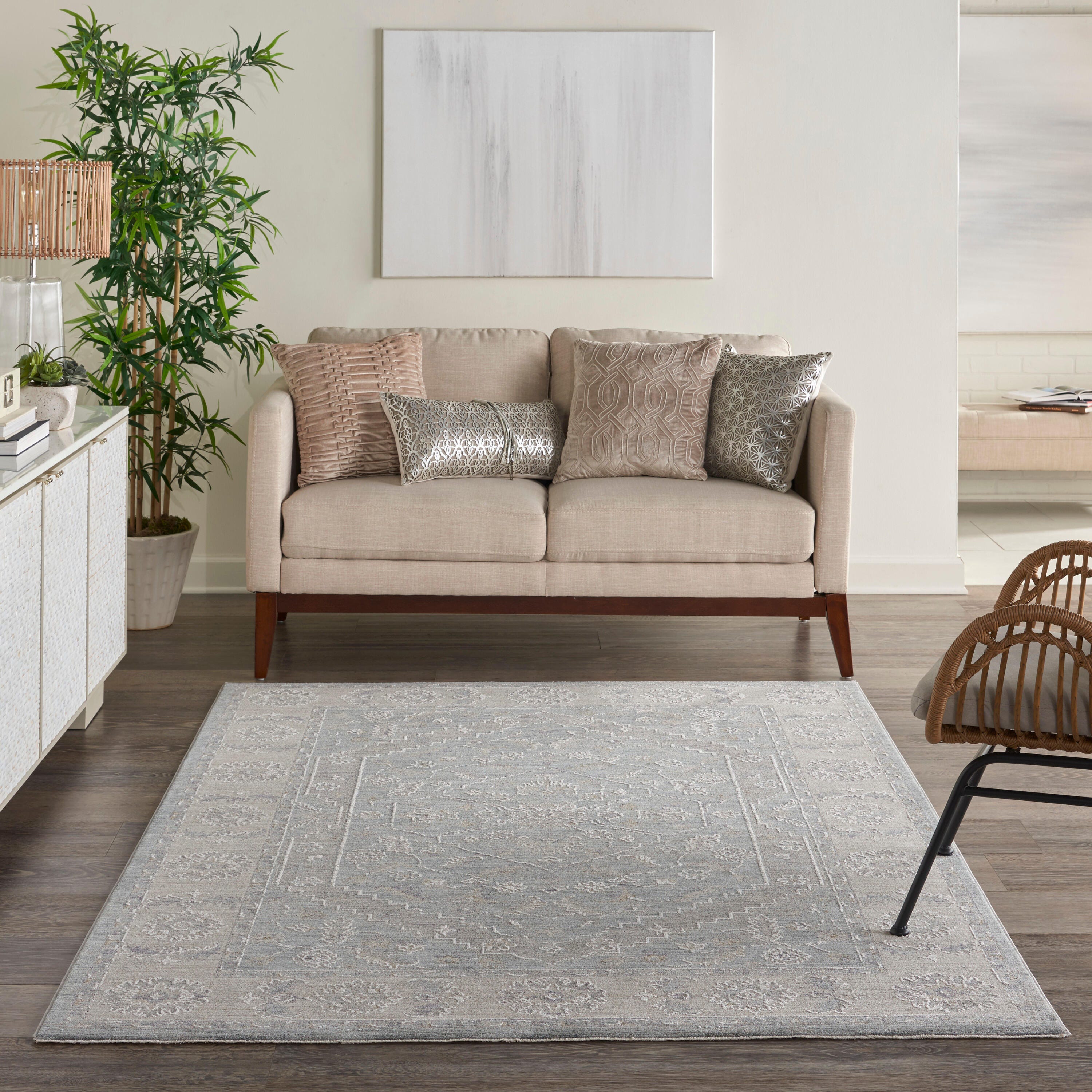 Nourison Home Infinite Motif 5'3" x 7'8" Area Rug, Blue, large