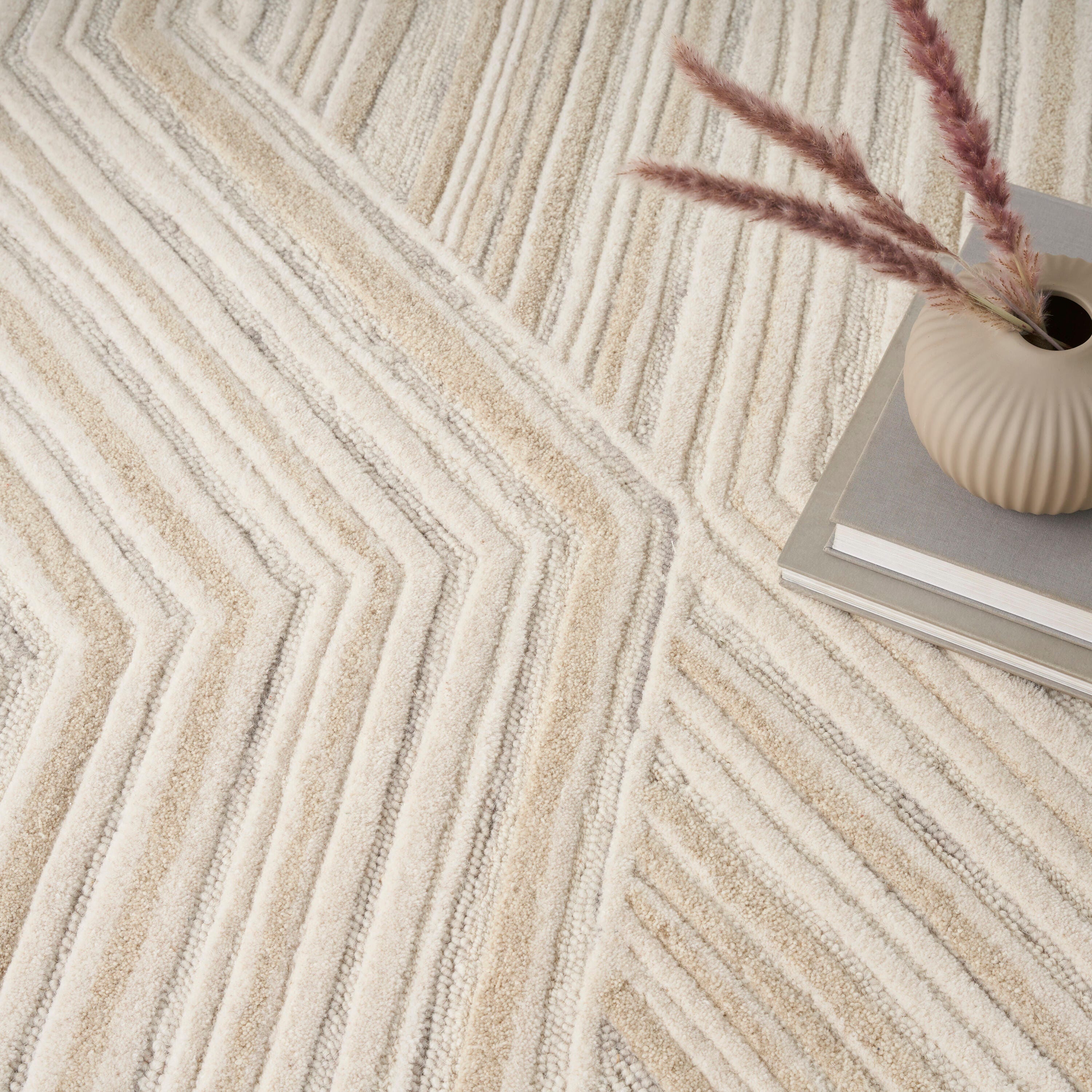 Nourison Home Graceful Textured 5'3" x 7'3" Area Rug, Ivory, large