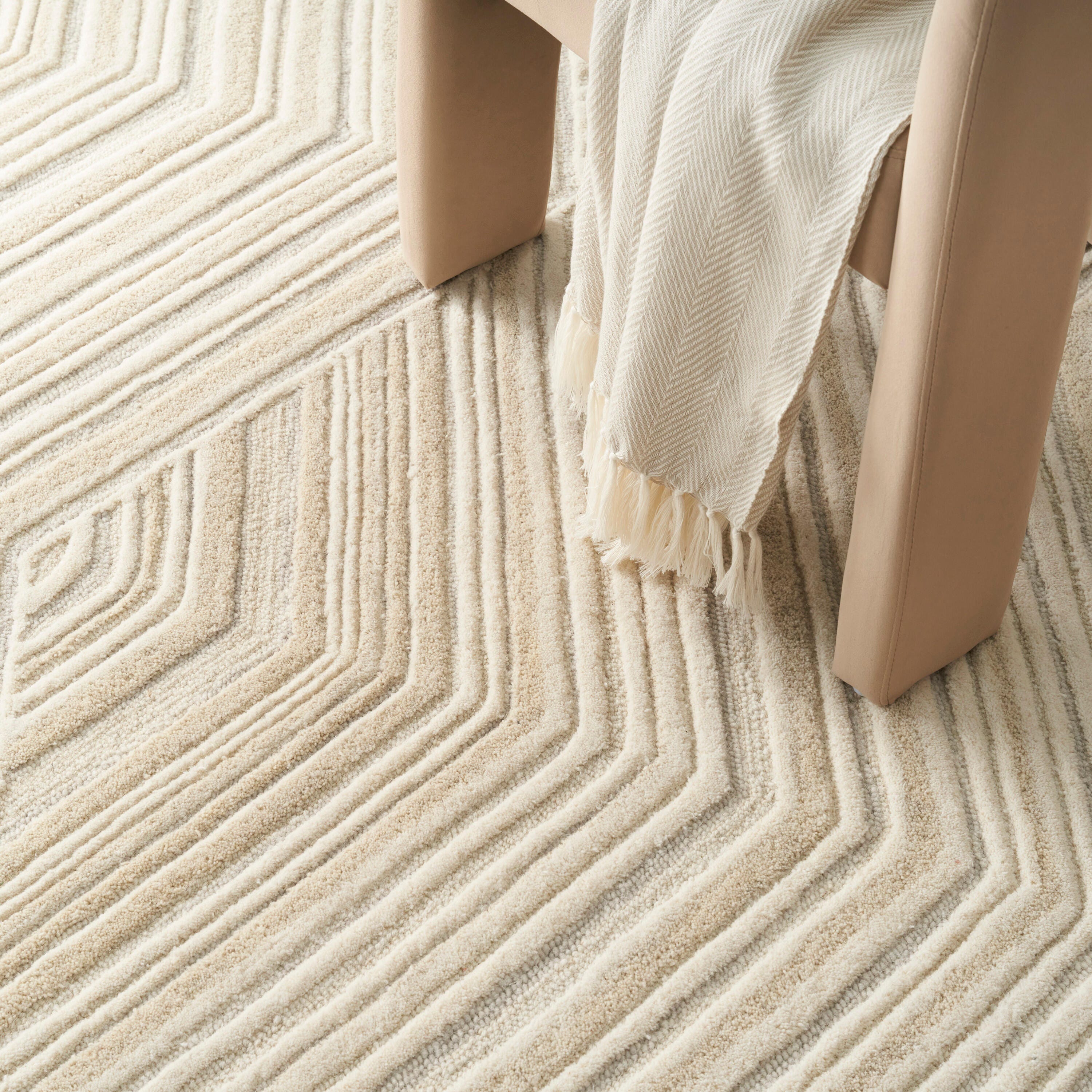 Nourison Home Graceful Textured 7'9" x 9'9" Area Rug, Ivory, large