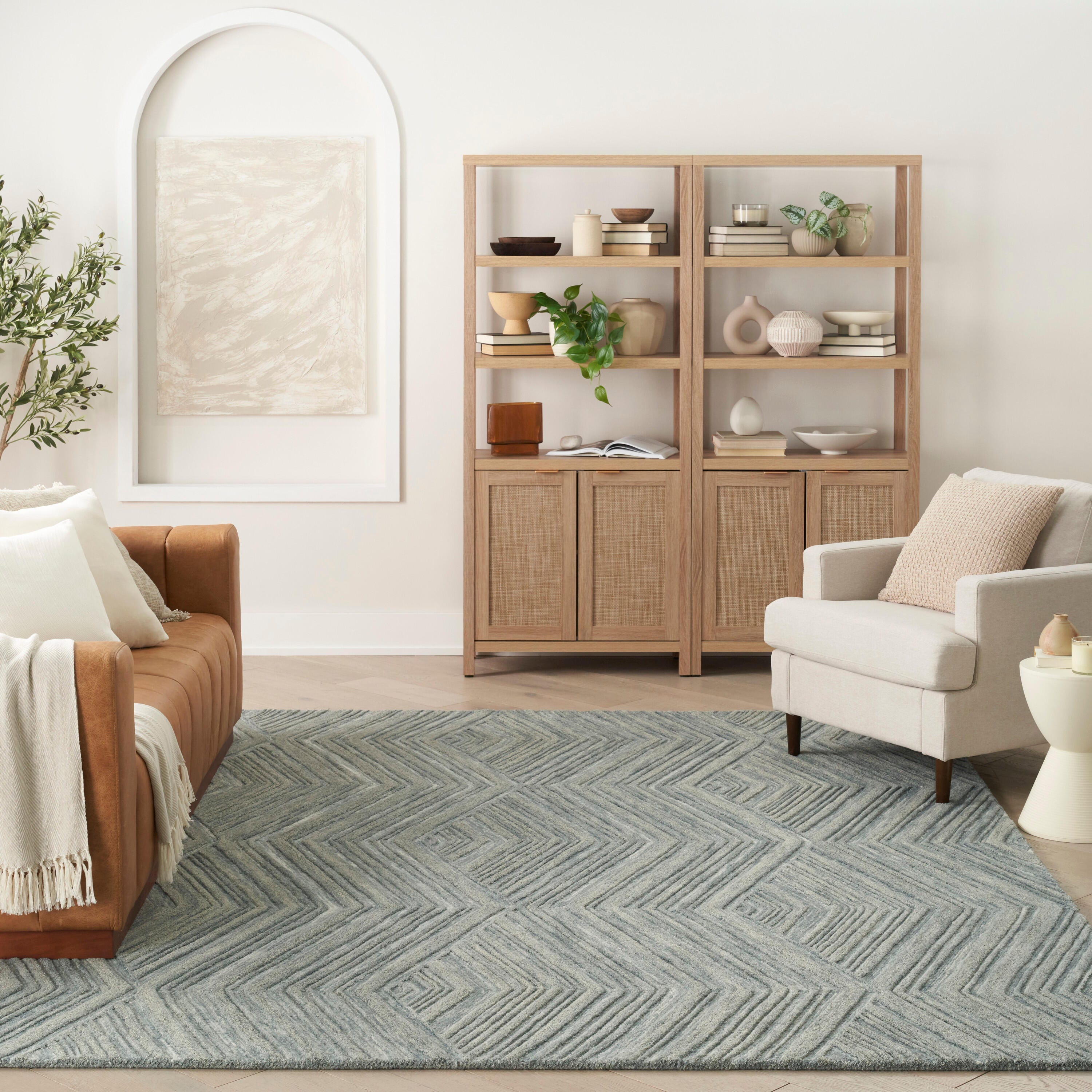 Nourison Home Graceful Textured 7'9" x 9'9" Area Rug, Blue, large
