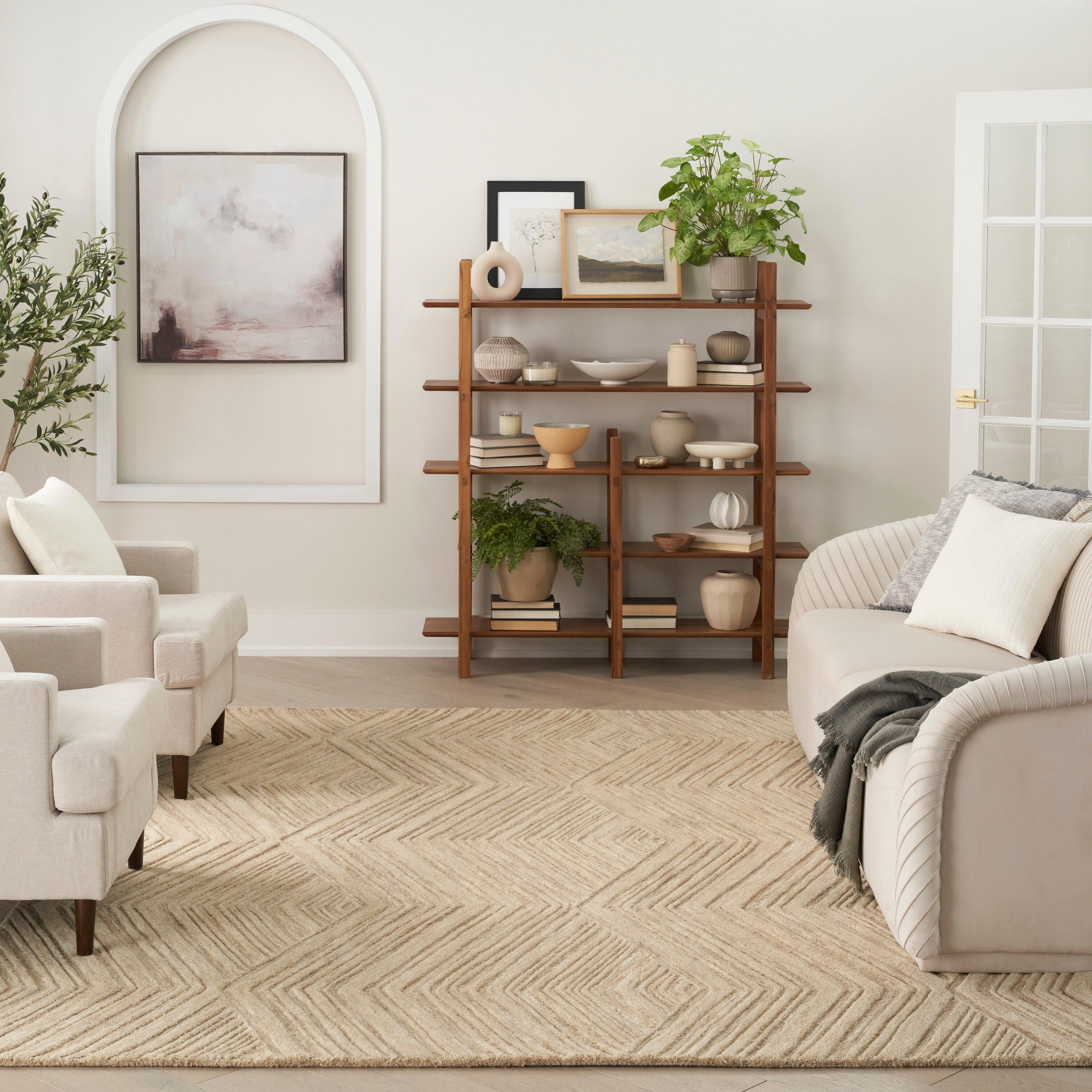 Nourison Home Graceful Textured 7'9" x 9'9" Area Rug, Taupe, large