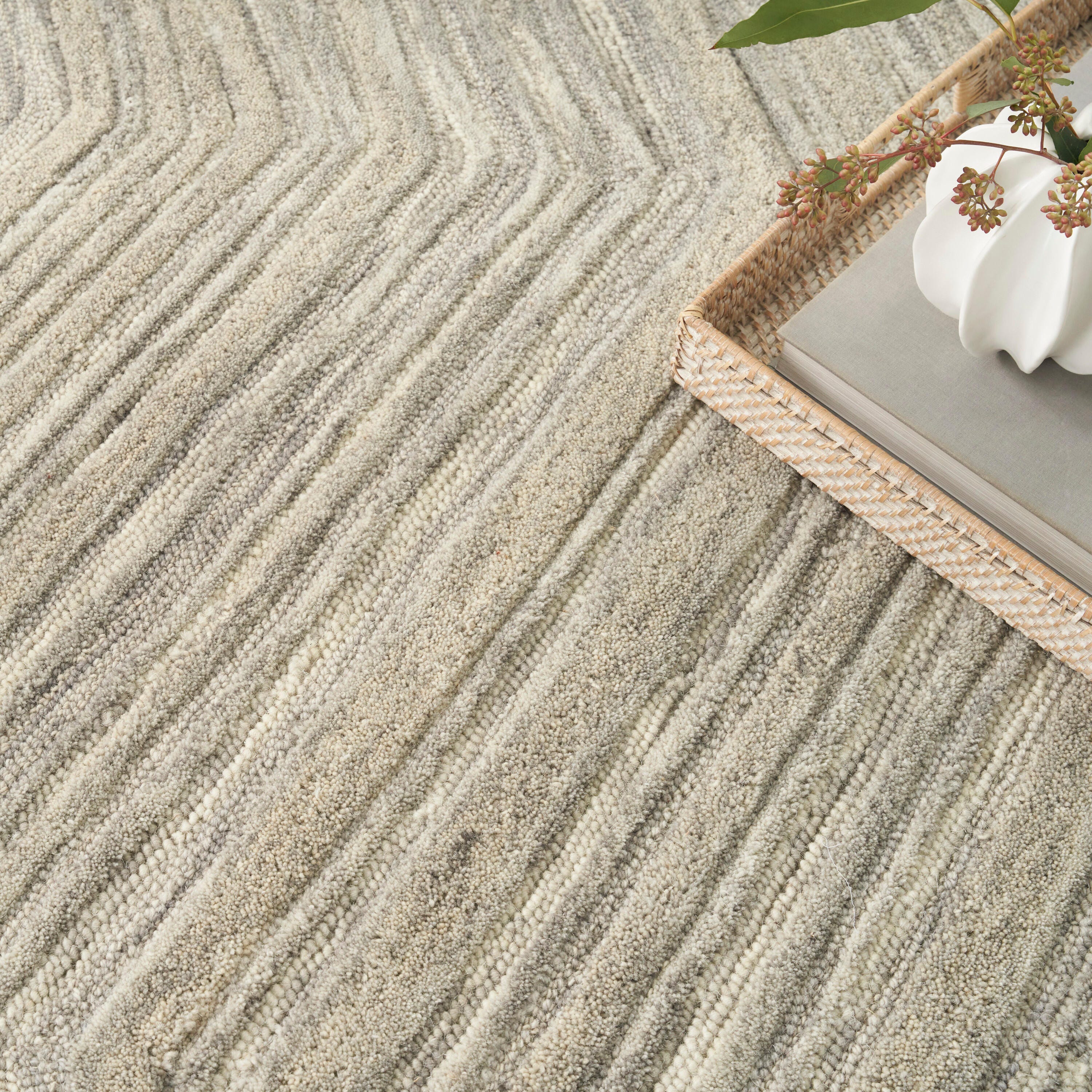 Nourison Home Graceful Textured 7'9" x 9'9" Area Rug, Gray, large