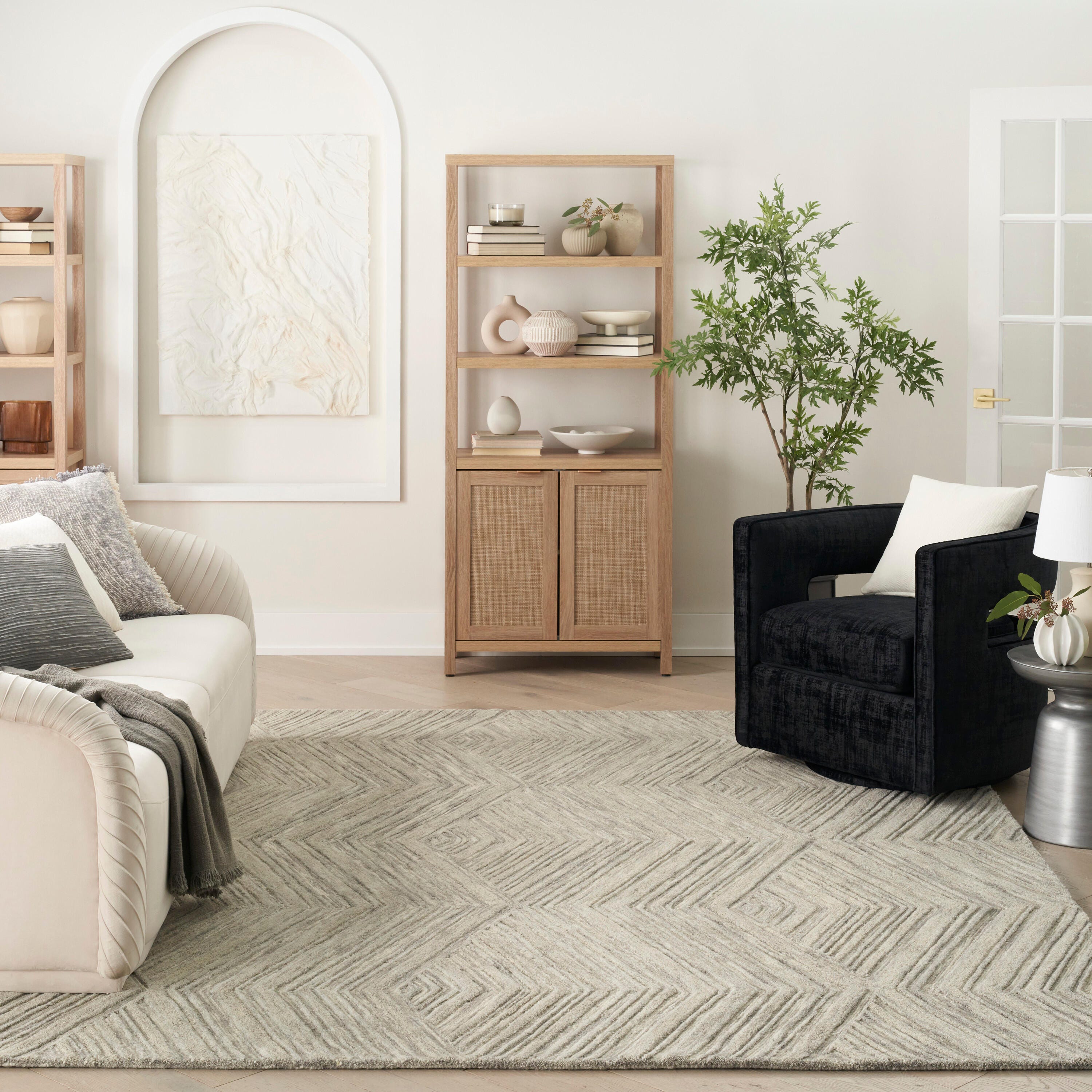 Nourison Home Graceful Textured 7'9" x 9'9" Area Rug, Gray, large