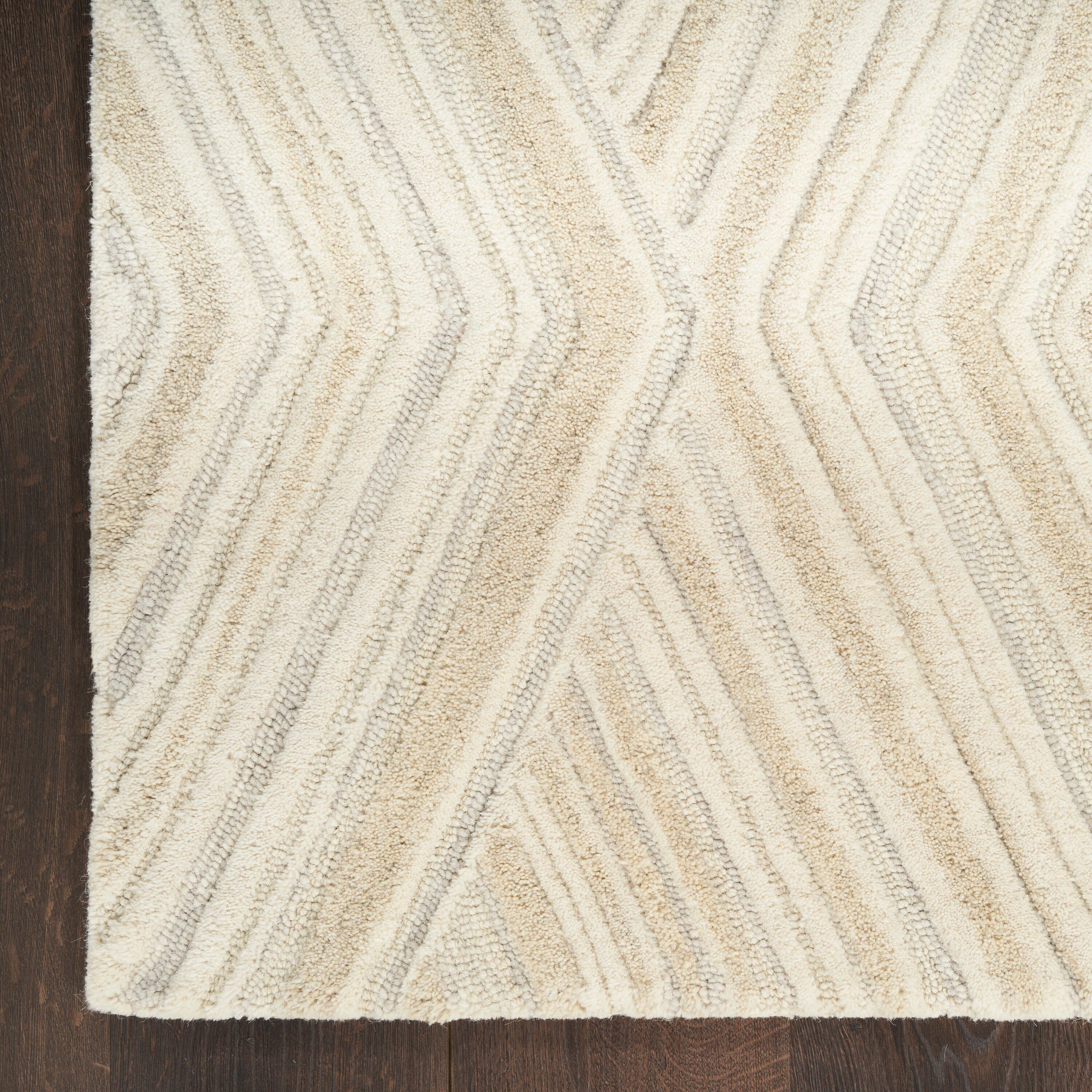 Nourison Home Graceful Textured 8'6" x 11'6" Area Rug, Ivory, large