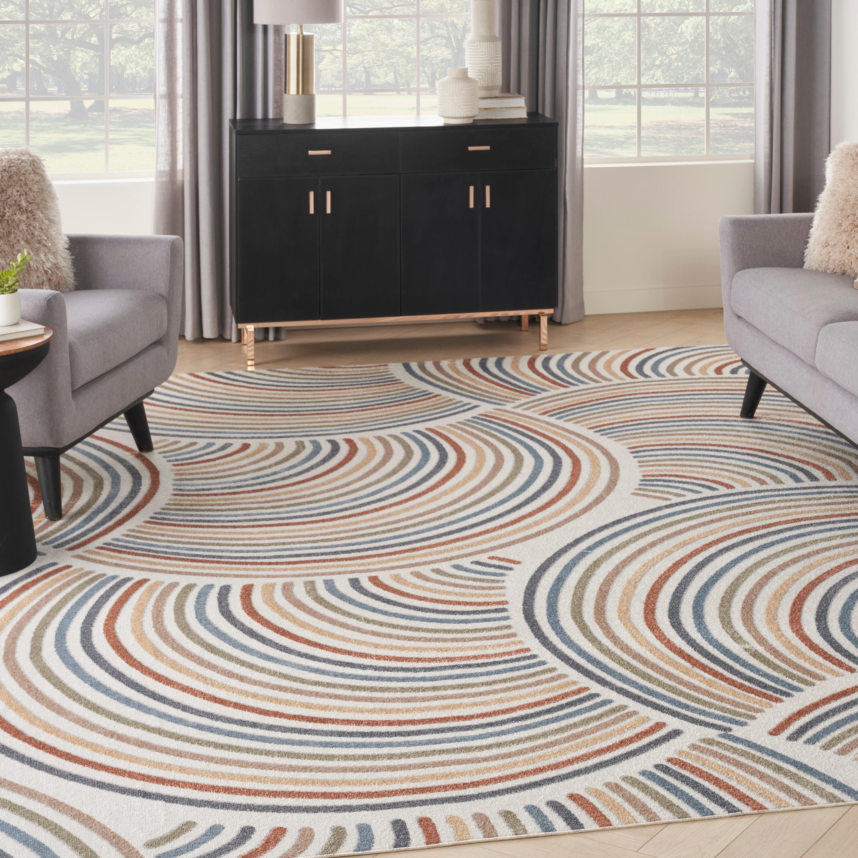 Nourison Home Astra Abstract 10' x 14' Area Rug, Ivory/Multi, rollover