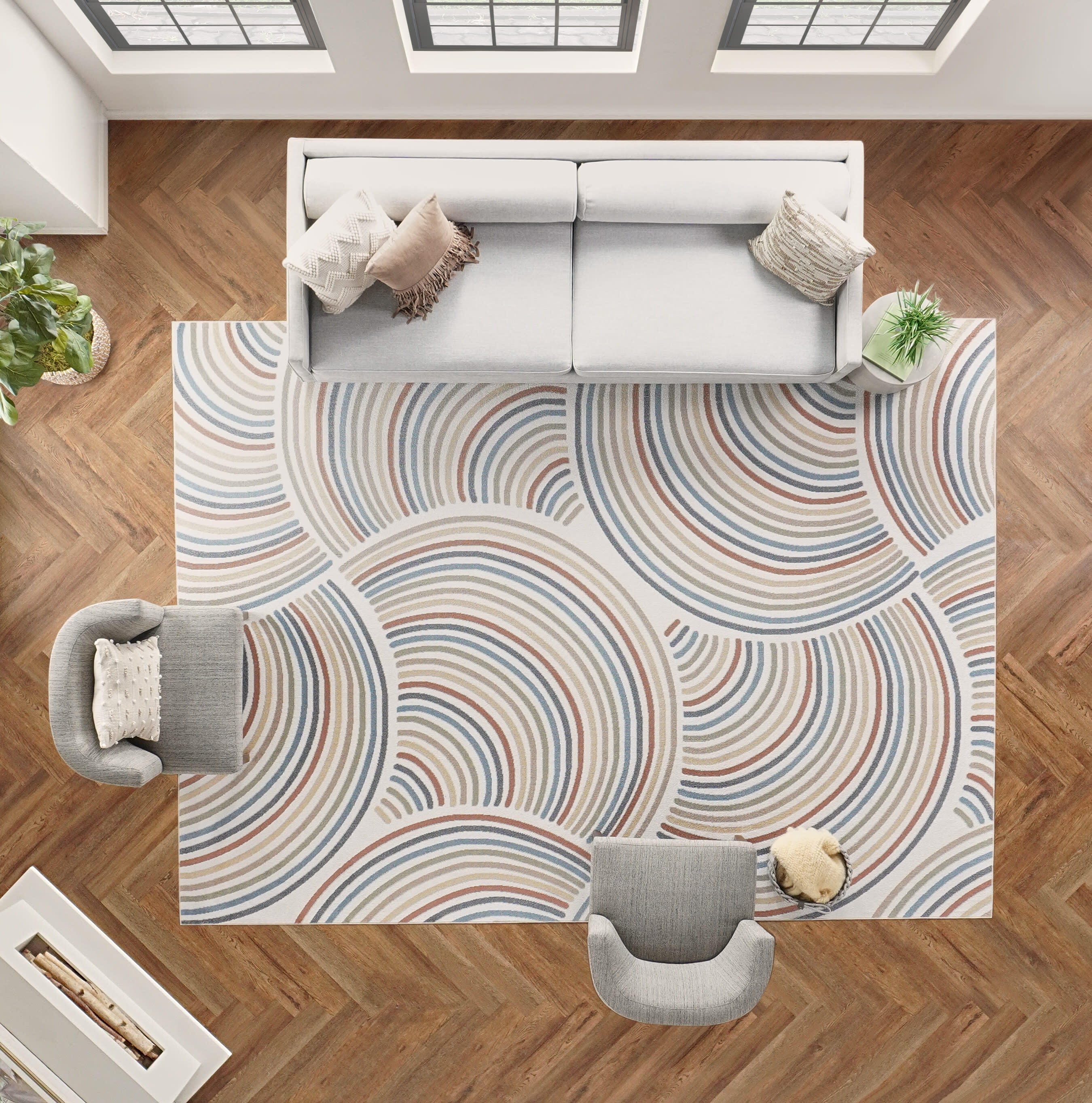 Nourison Home Astra Abstract 10' x 14' Area Rug, Ivory/Multi, large