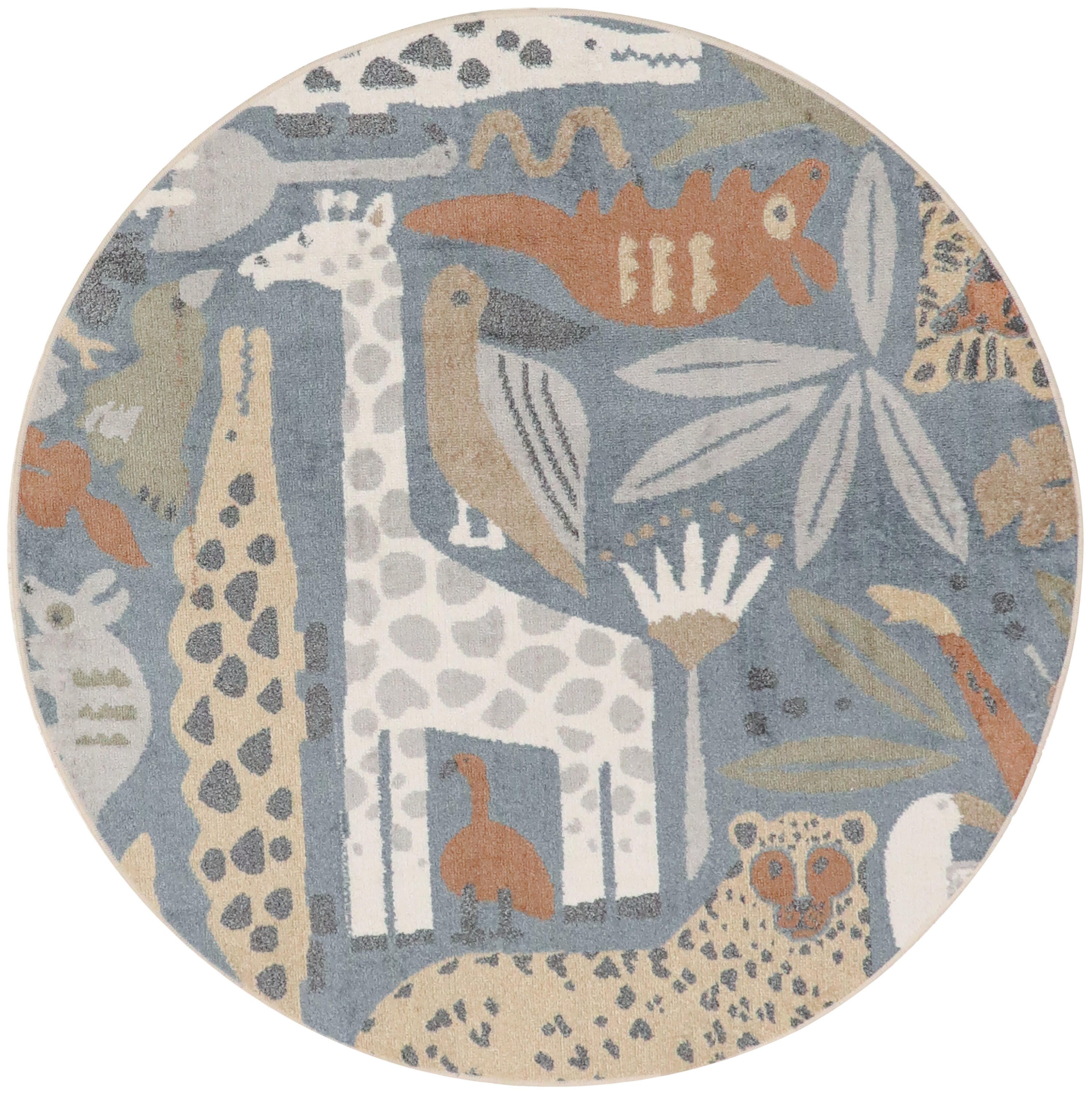 Nourison Home Astra Animal Print 4' Round Accent Rug, Multi, large