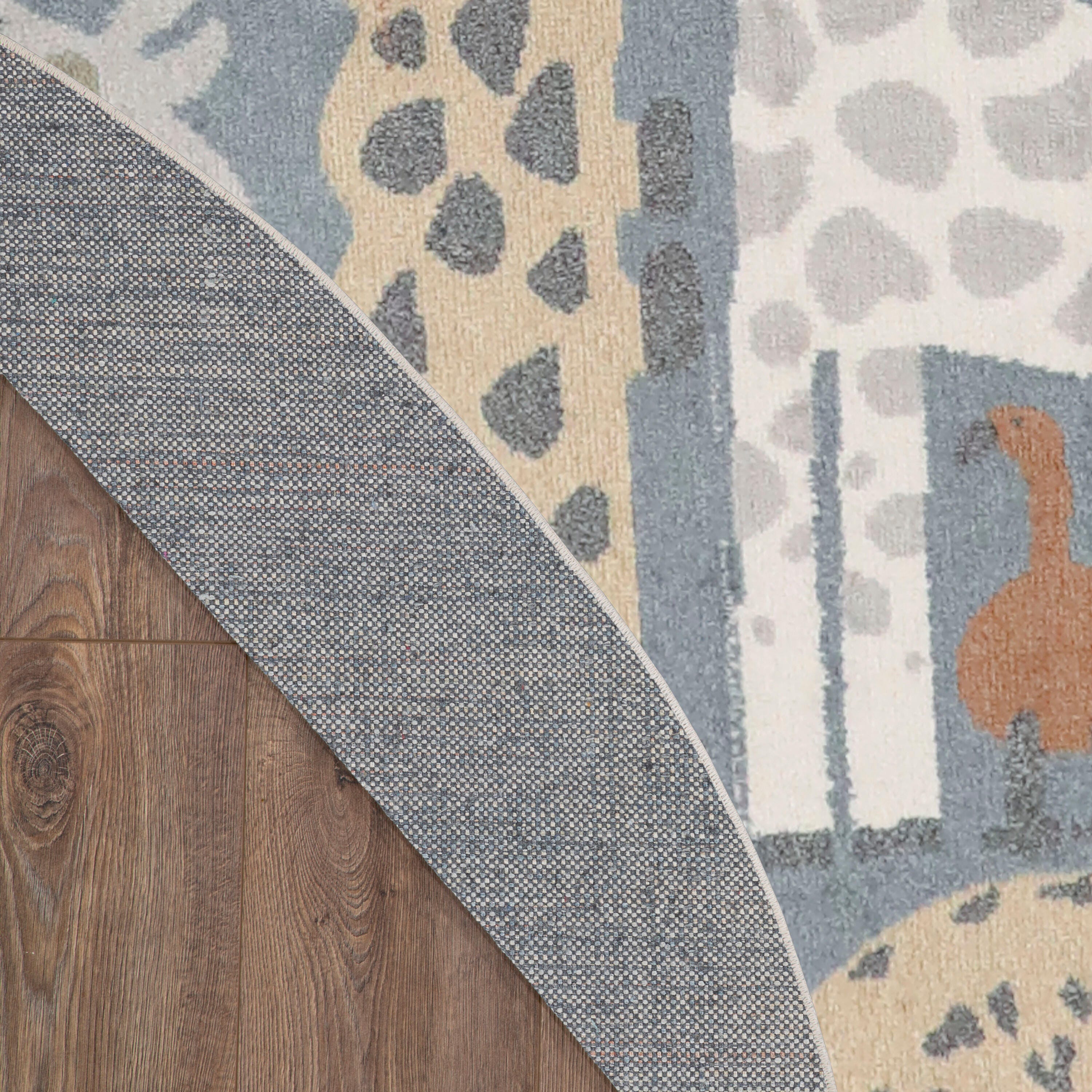 Nourison Home Astra Animal Print 4' Round Accent Rug, Multi, large