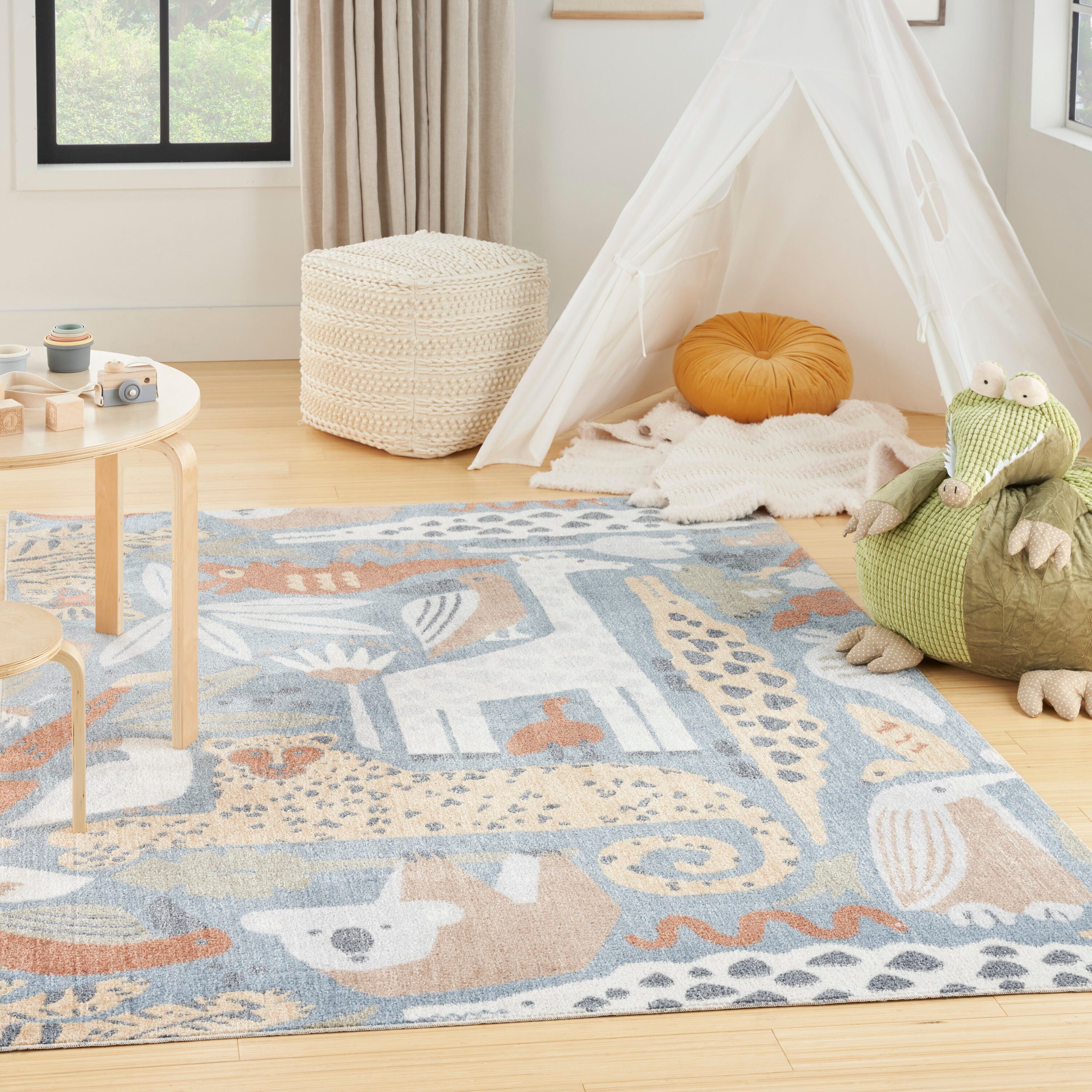 Nourison Home Astra Animal Print 5'3" x 7' Area Rug, Multi, large