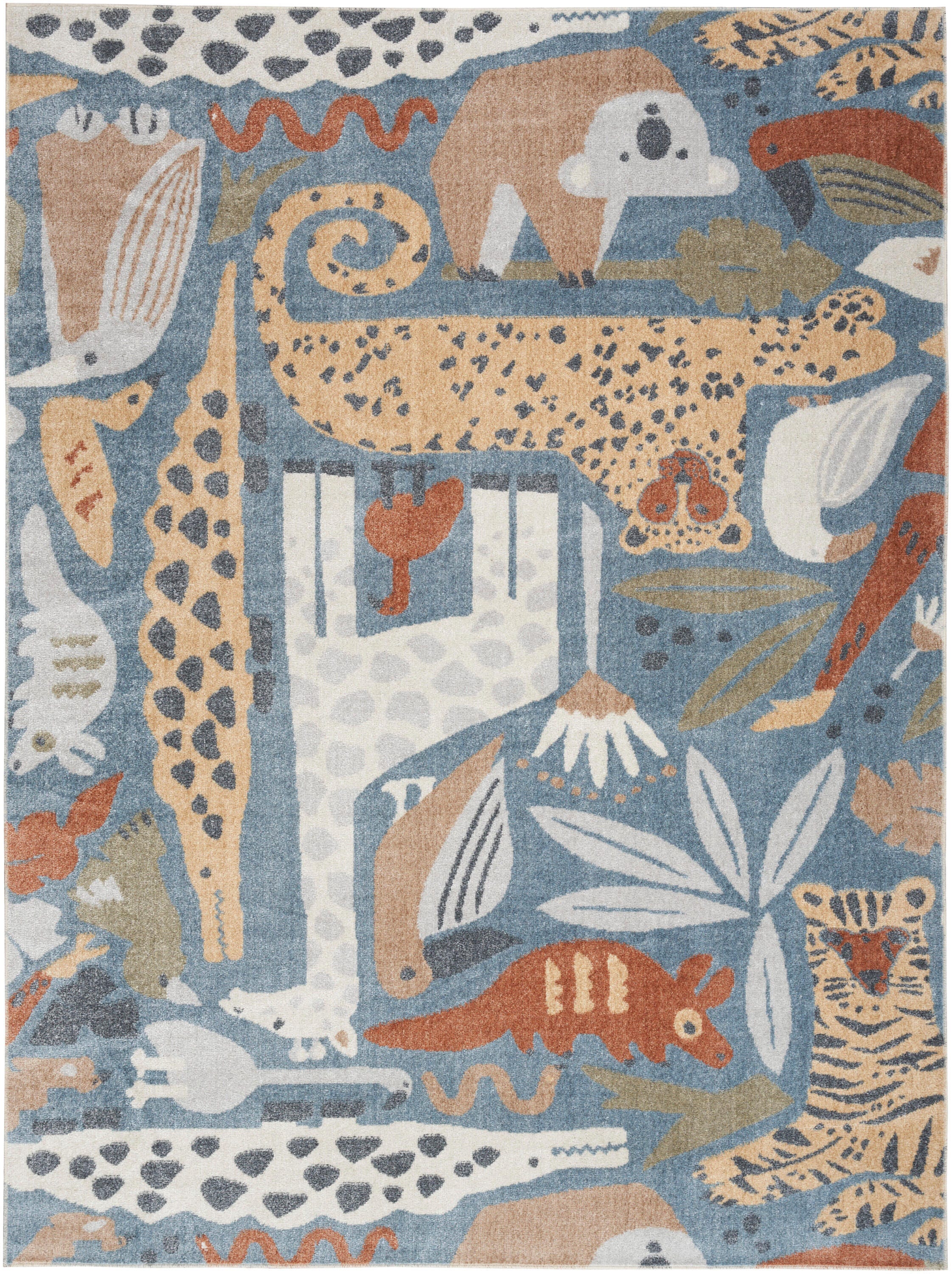 Nourison Home Astra Animal Print 5'3" x 7' Area Rug, Multi, large