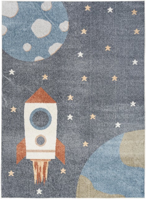 Nourison Home Astra Geometric 5'3" x 7' Area Rug, Sky Blue