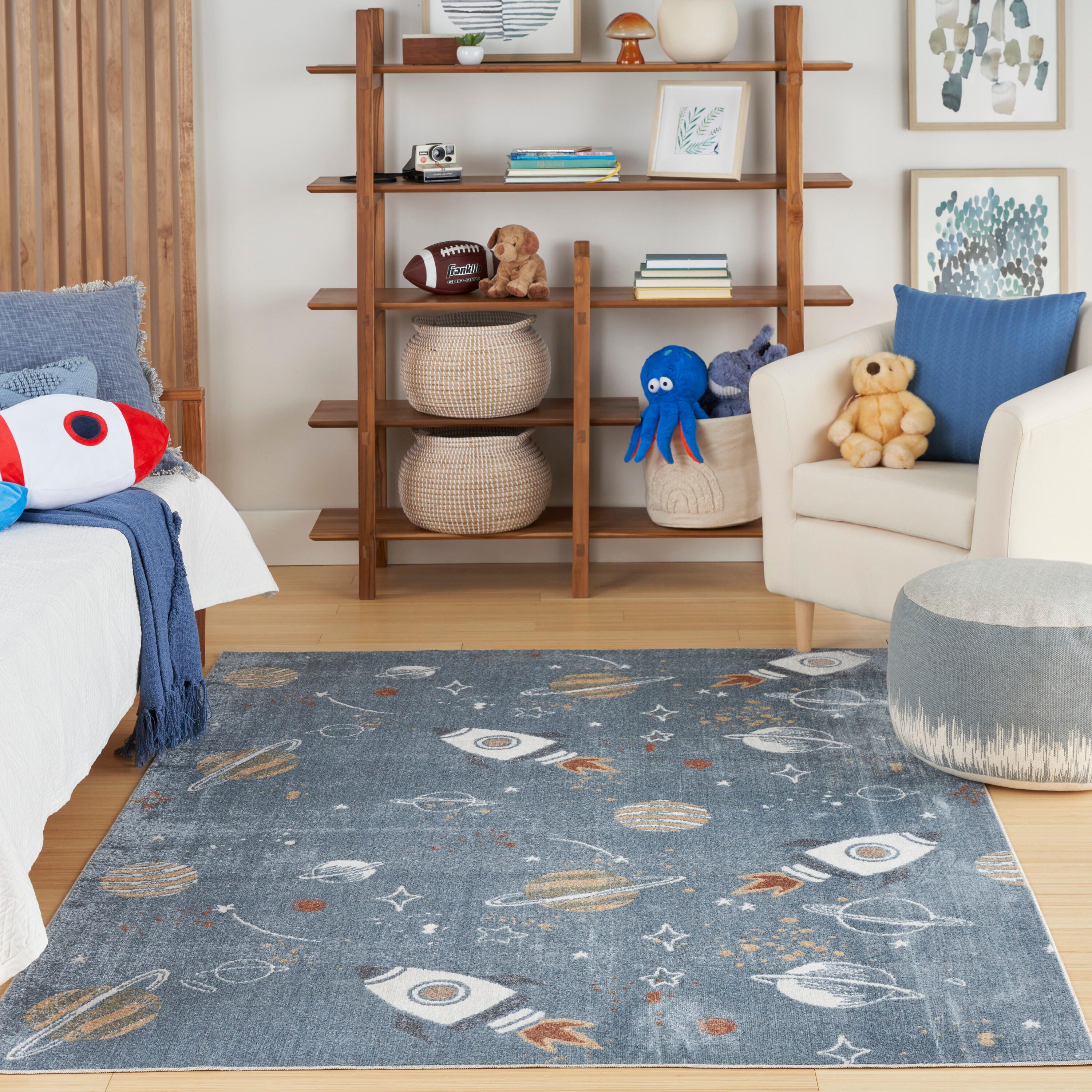 Nourison Home Astra 5'3" x 7' Area Rug, Blue/Multi, large