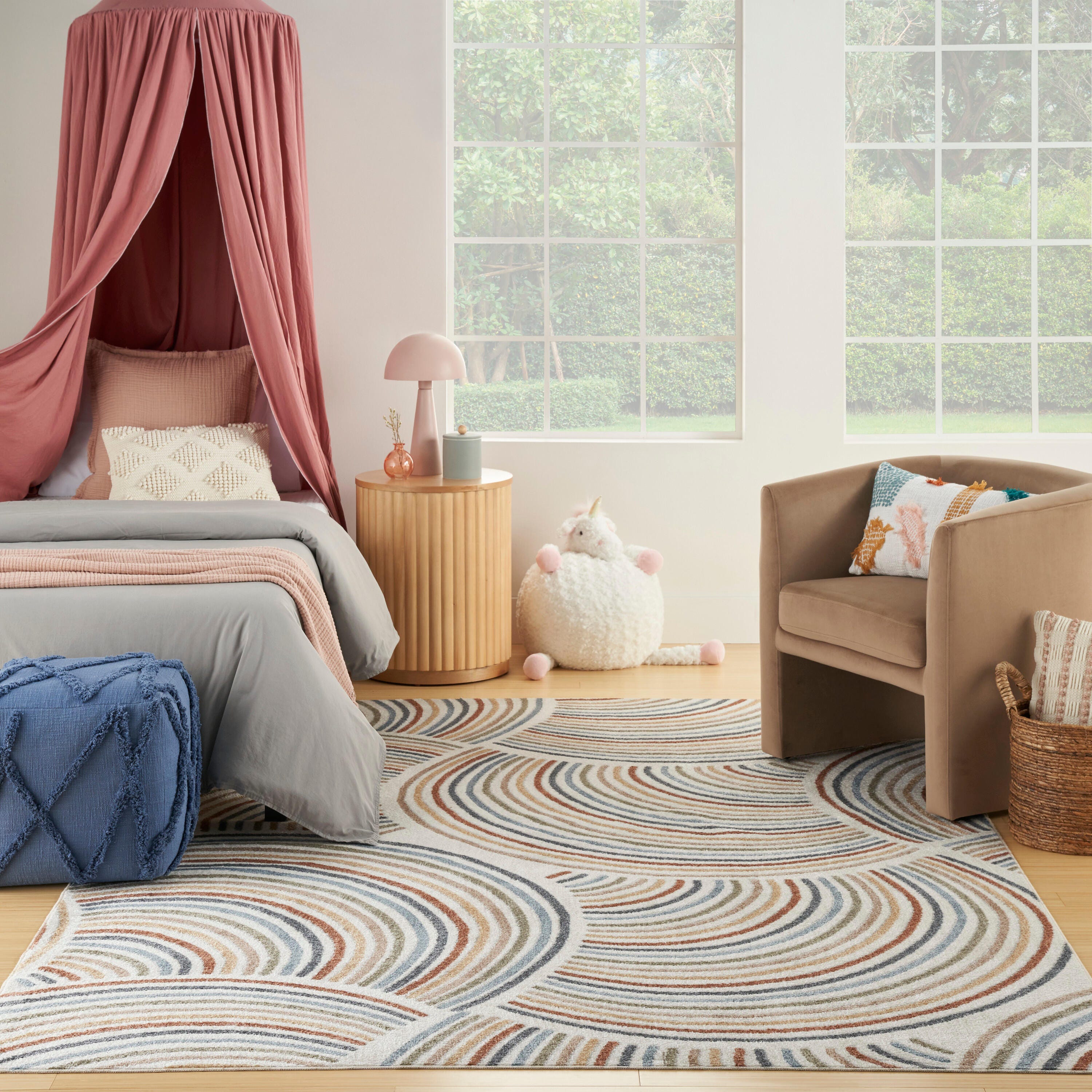 Nourison Home Astra Abstract 7'10" x 10' Area Rug, Ivory/Multi, large
