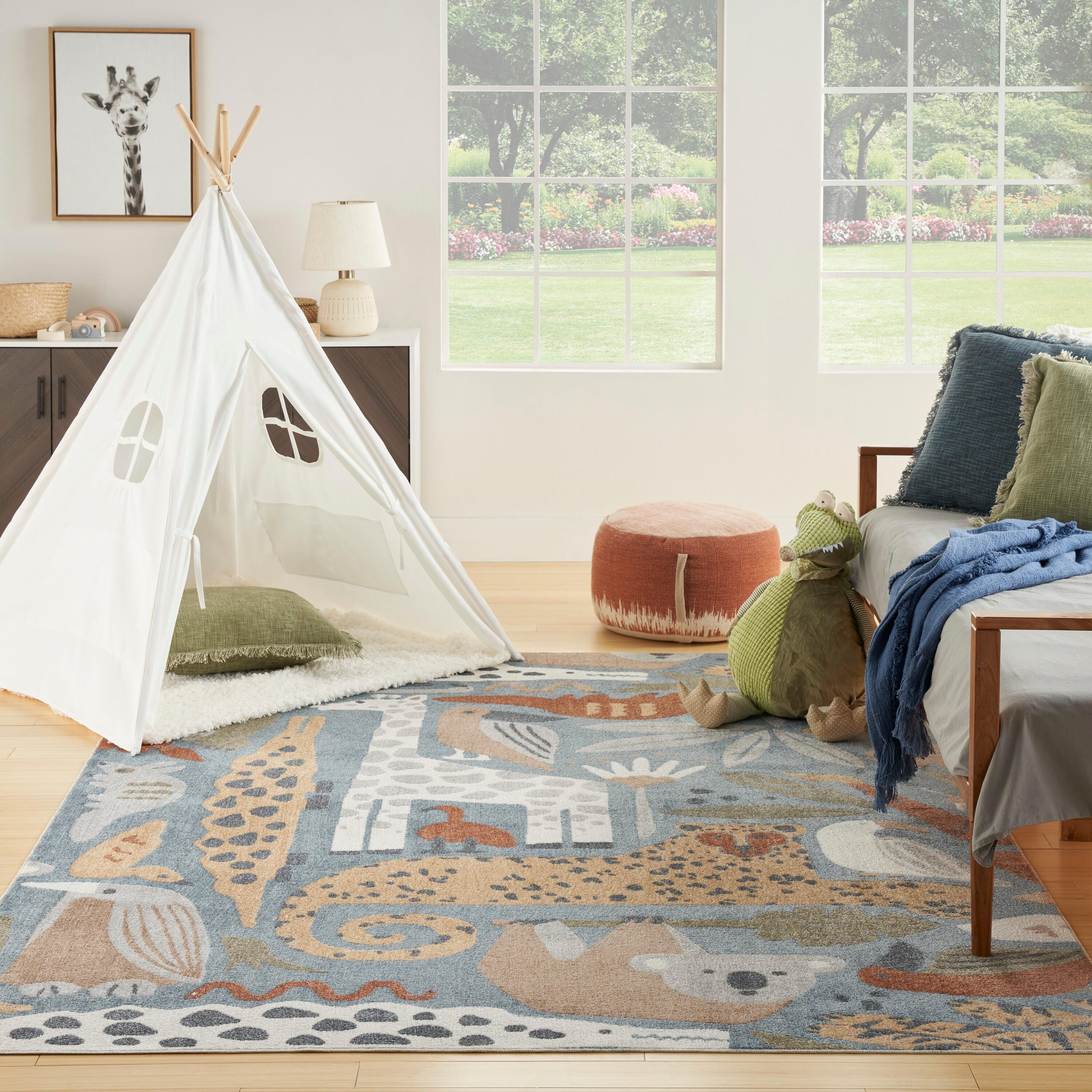 Nourison Home Astra Animal Print 7'10" x 10' Area Rug, Multi, large