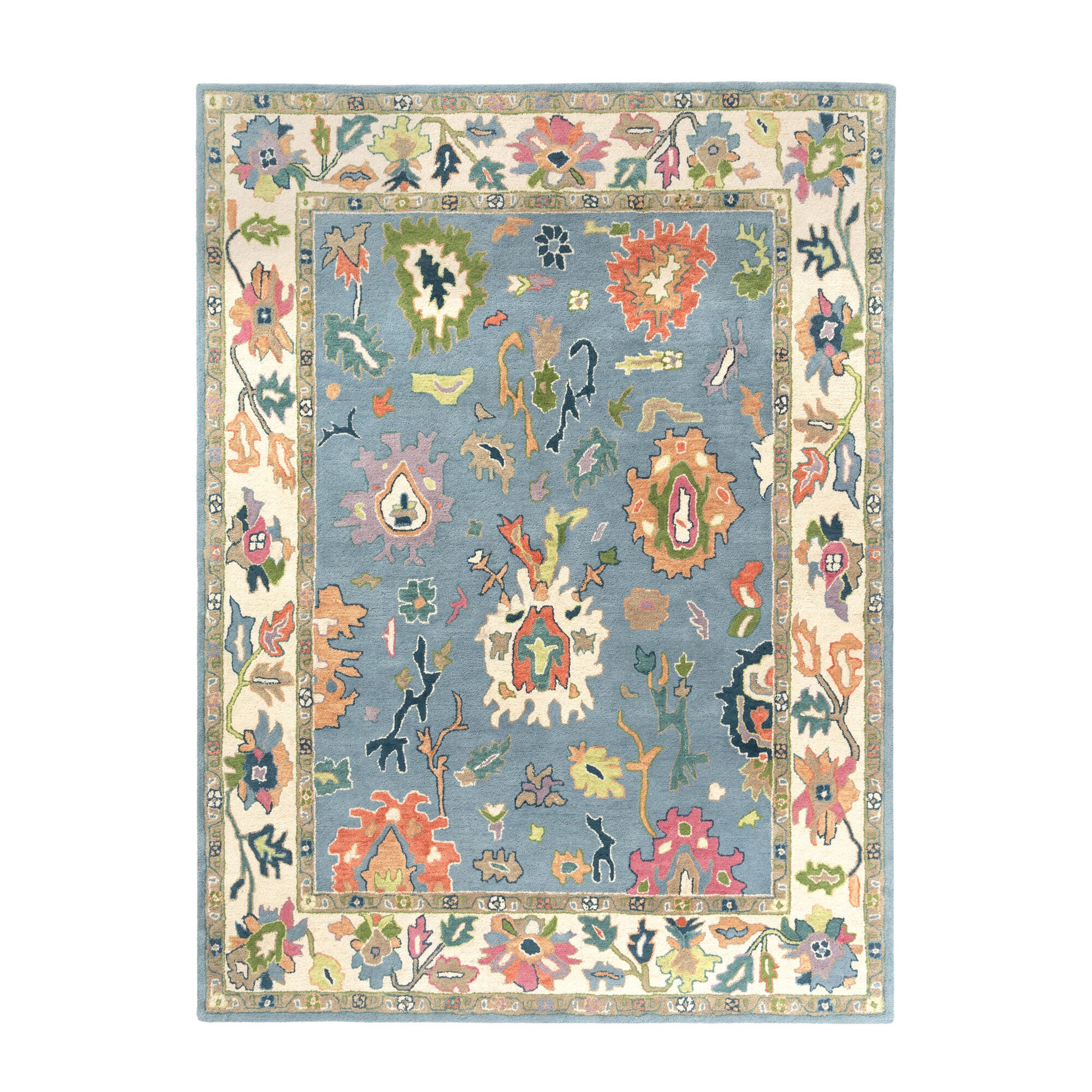 Suvii Home Elara Artistic 9' x 12' Area Rug, Blue/Ivory, large