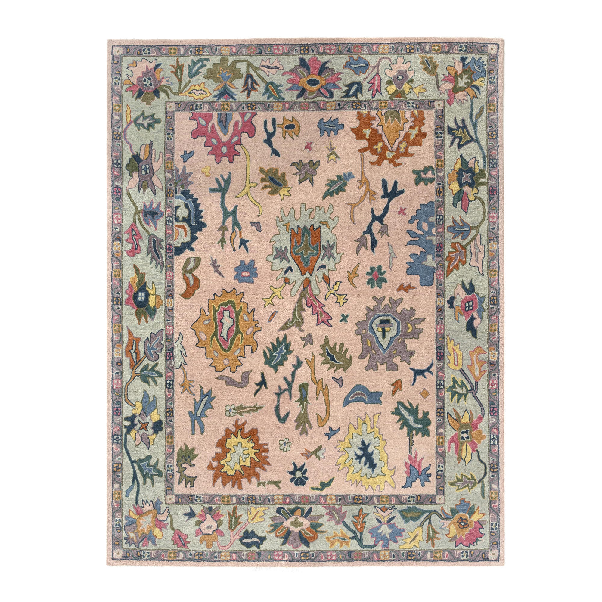 Suvii Home Elara Artistic 9' x 12' Area Rug, Pink/Multi, large