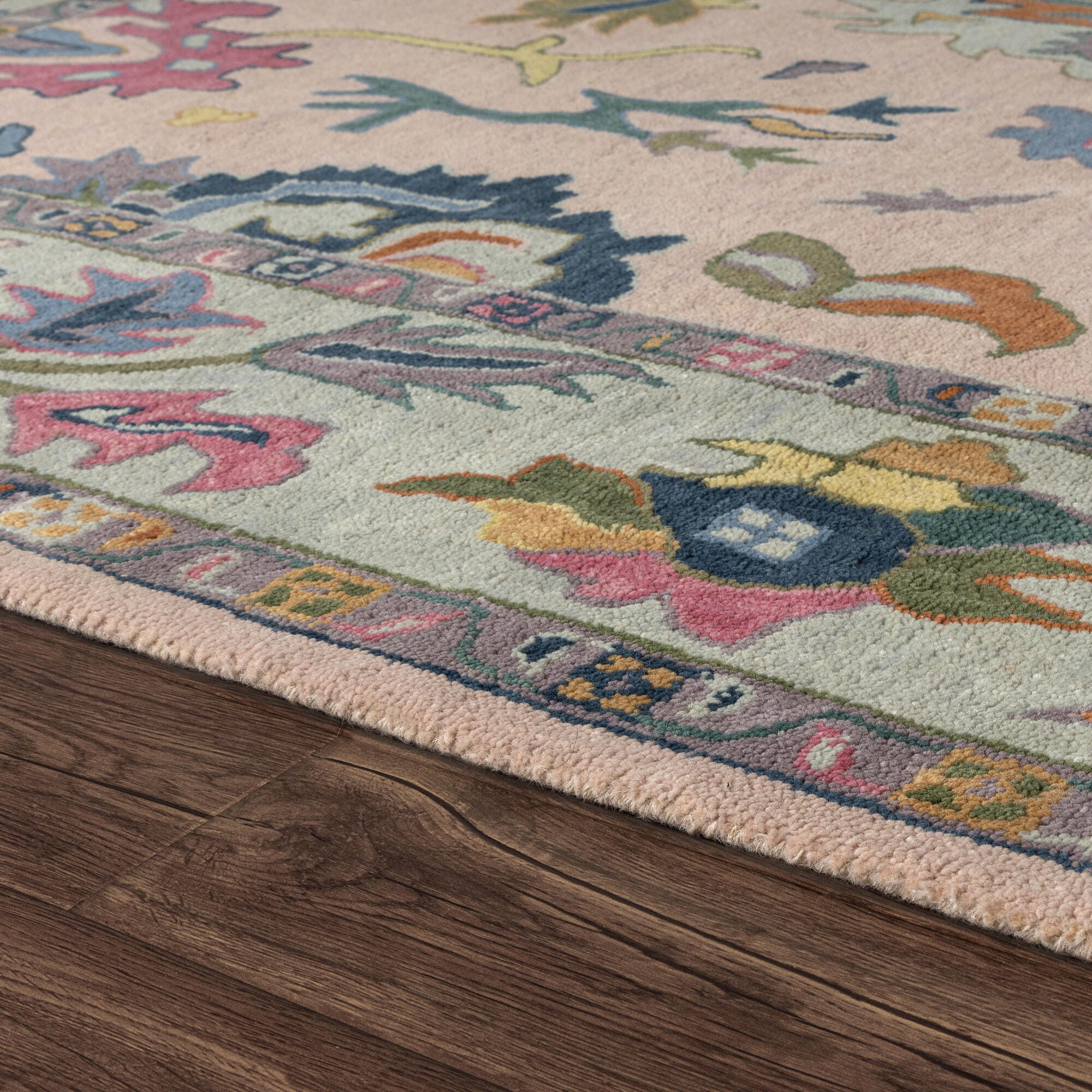 Suvii Home Elara Artistic 9' x 12' Area Rug, Pink/Multi, large