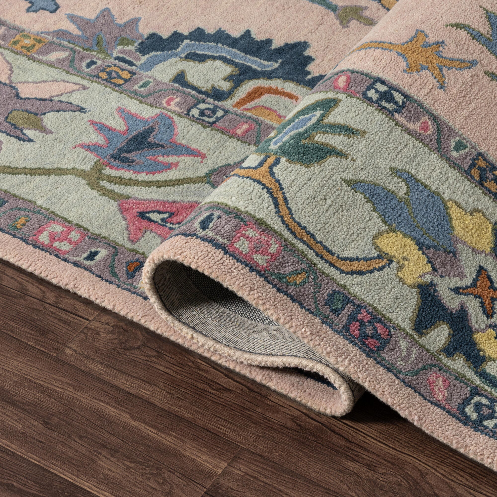 Suvii Home Elara Artistic 9' x 12' Area Rug, Pink/Multi, large