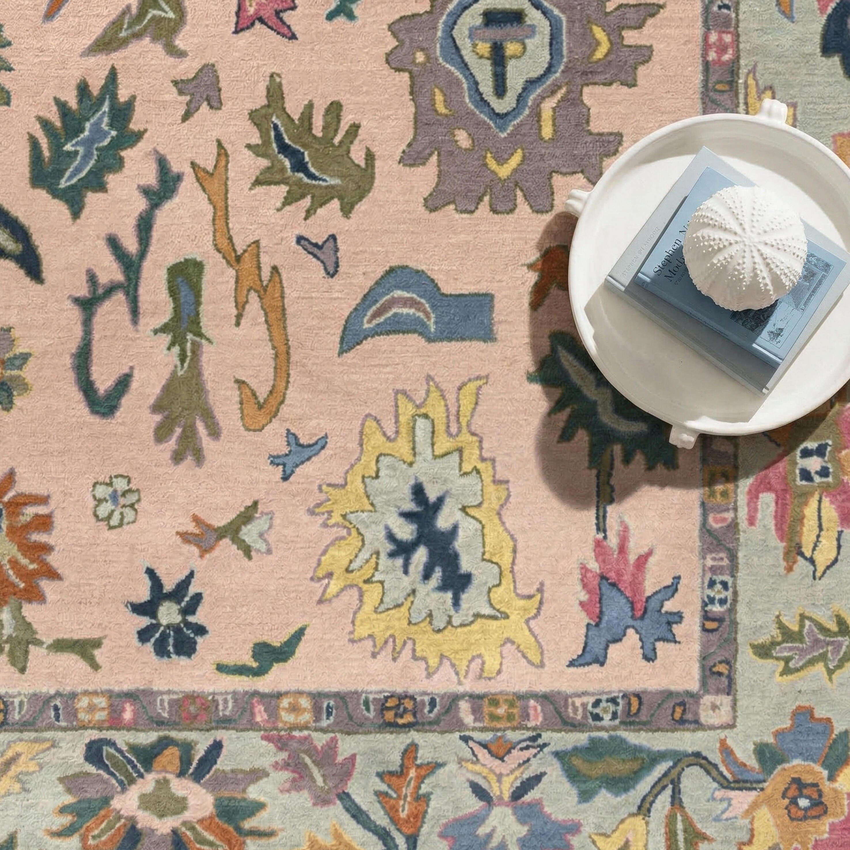 Suvii Home Elara Artistic 9' x 12' Area Rug, Pink/Multi, large