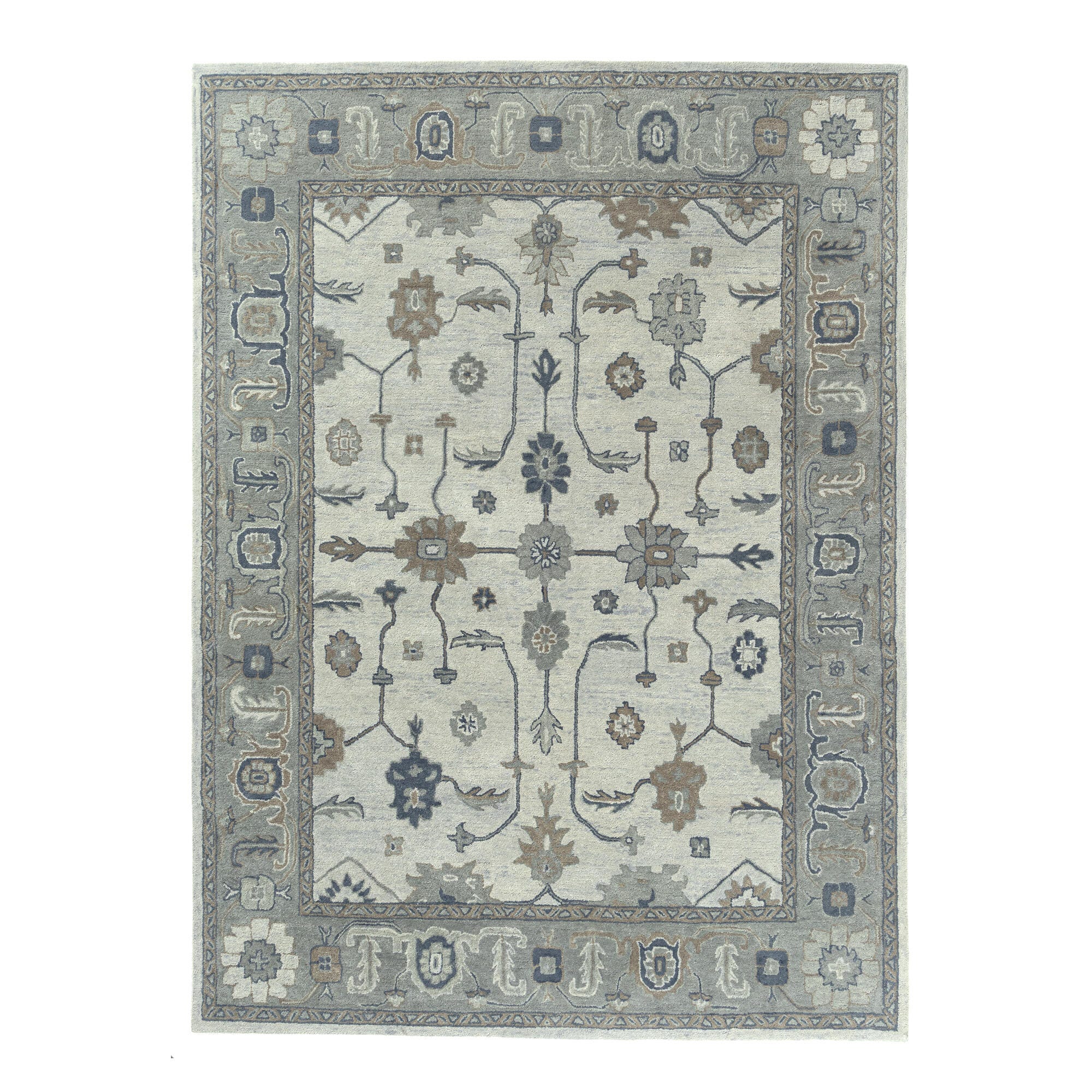 Suvii Home Elara Oushak 9' x 12' Area Rug, Blue/Gray, large