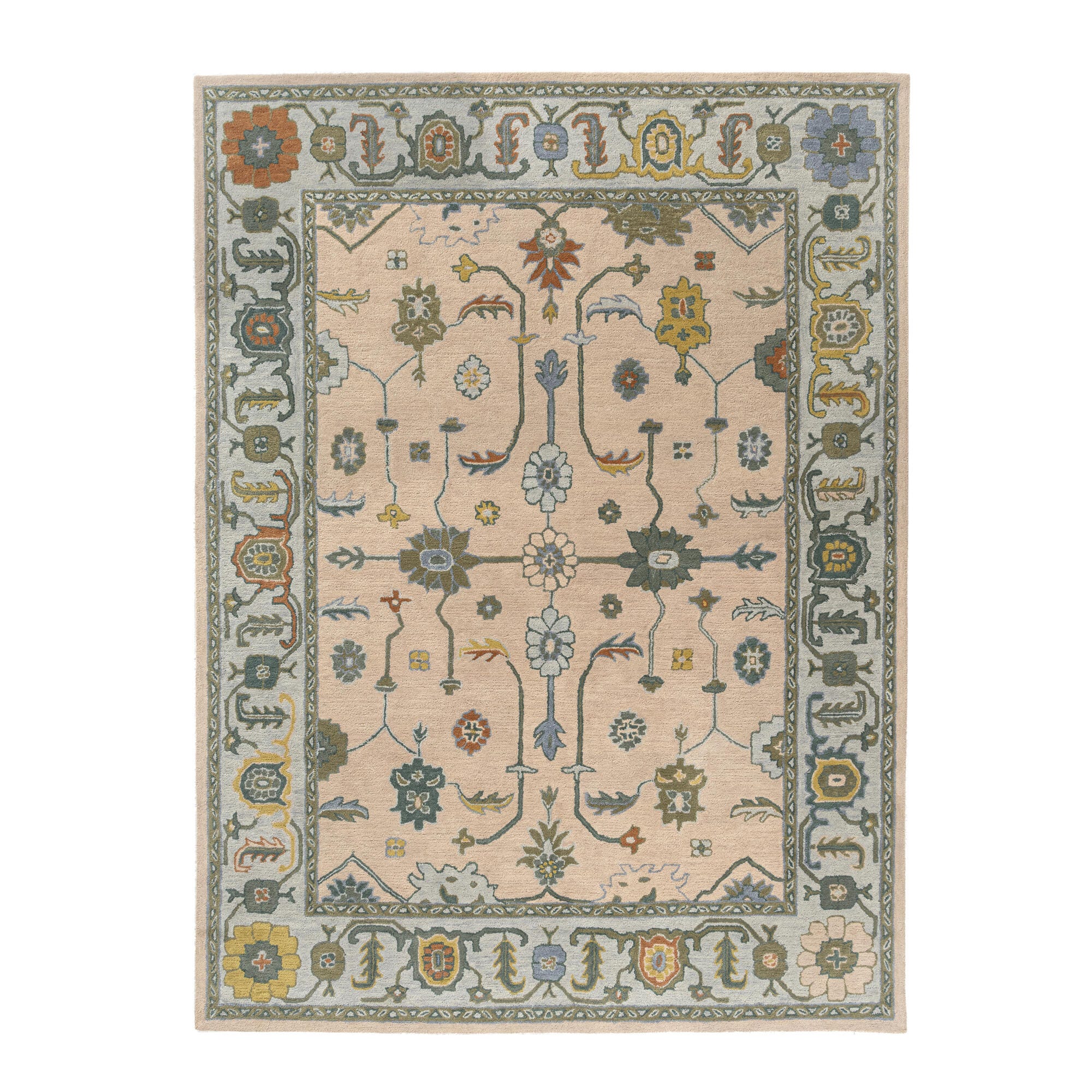 Suvii Home Elara Oushak 9' x 12' Area Rug, Pink/Multi, large