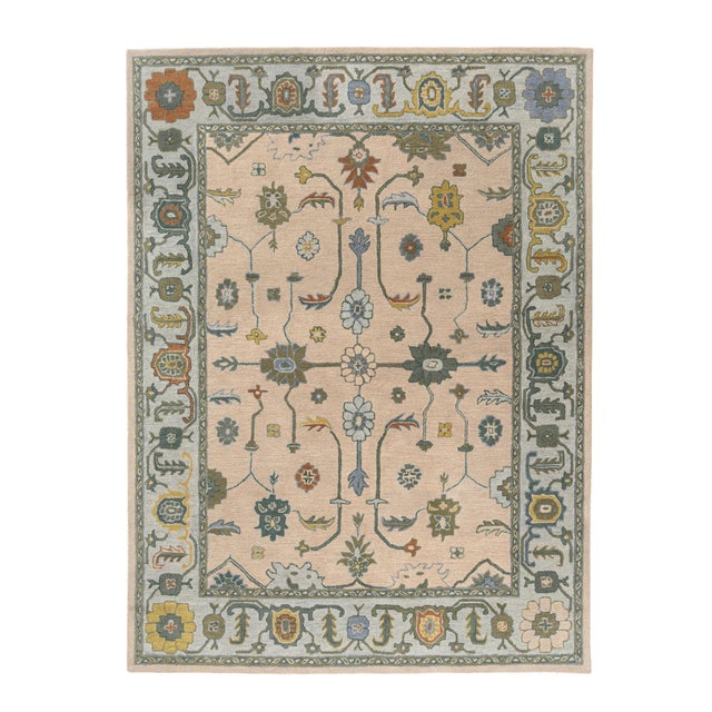 Suvii Home Elara Oushak 9' x 12' Area Rug, Pink/Multi