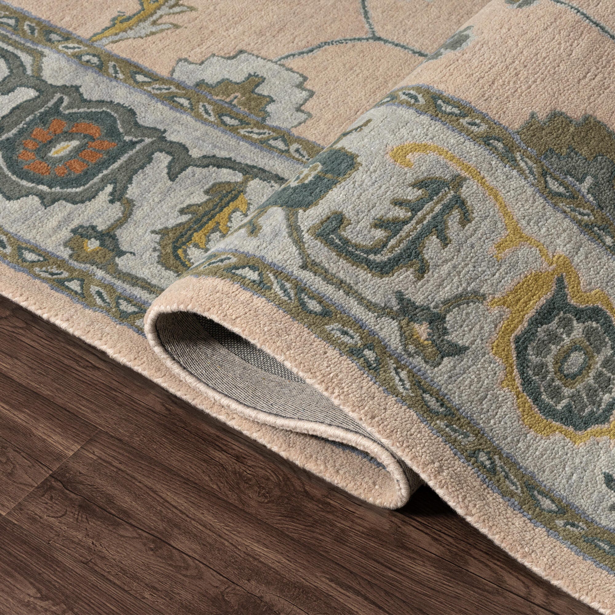 Suvii Home Elara Oushak 9' x 12' Area Rug, Pink/Multi, large