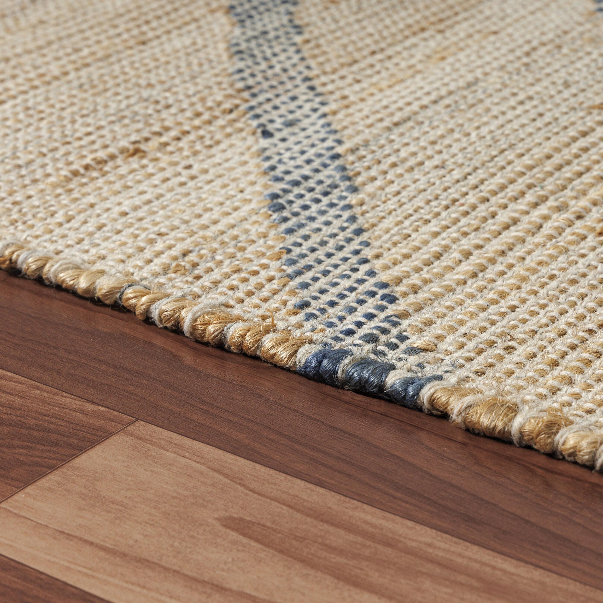 Suvii Home  Mist Abstract 9' x 12' Area Rug, Beige/Blue, large