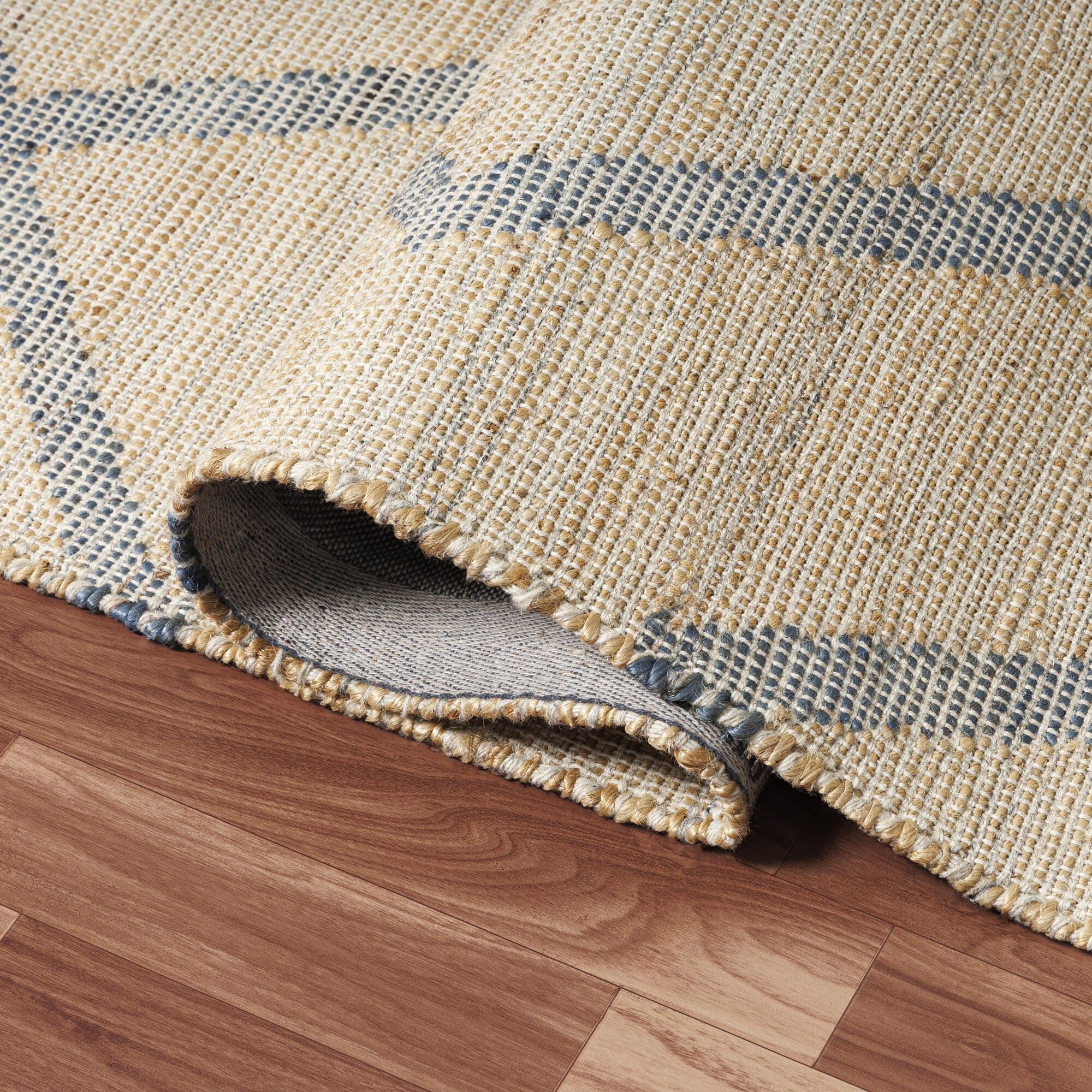 Suvii Home  Mist Abstract 9' x 12' Area Rug, Beige/Blue, large