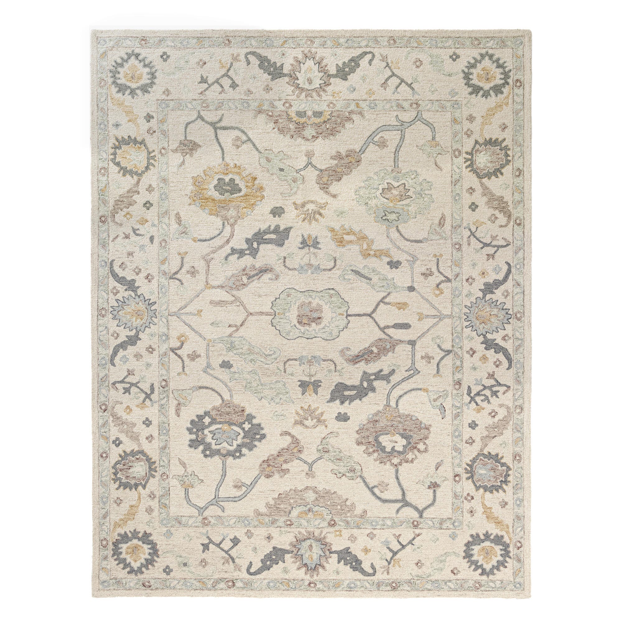 Suvii Home  Mist Bordered 9' x 12' Area Rug, , large