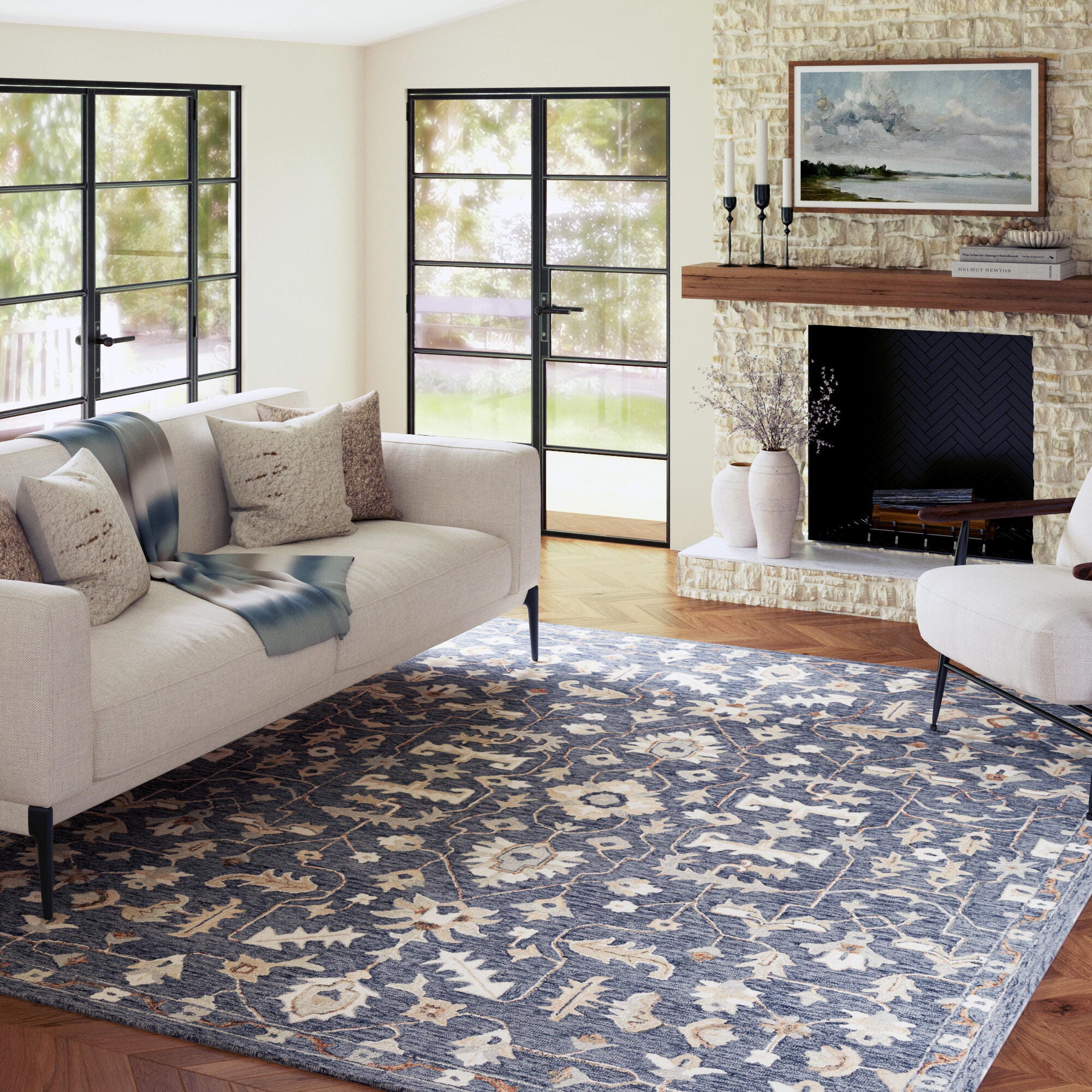 Suvii Home  Mist Floral 9' x 12' Area Rug, , rollover