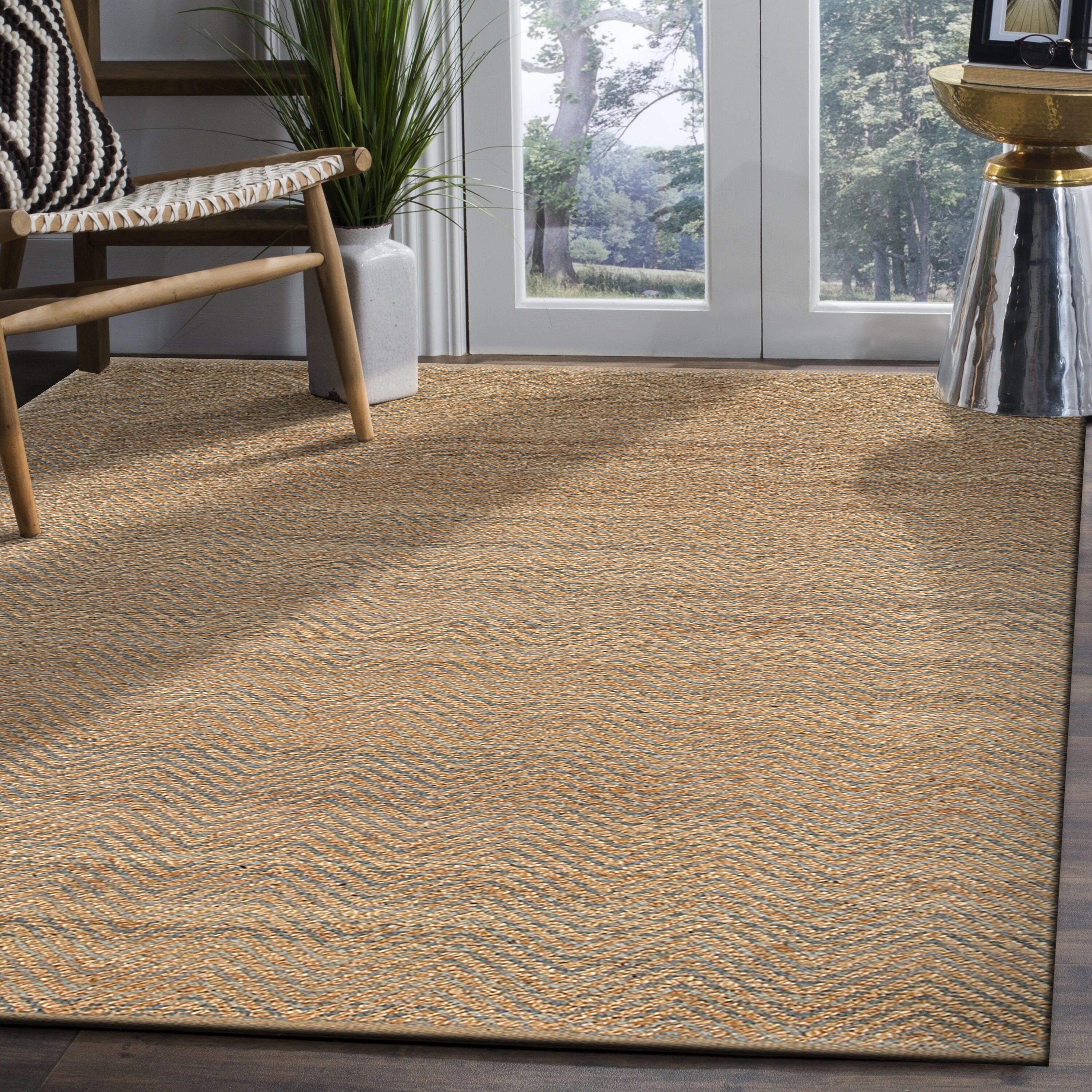 Suvii Home Pure Elements Chevron 9' x 12' Area Rug, , rollover