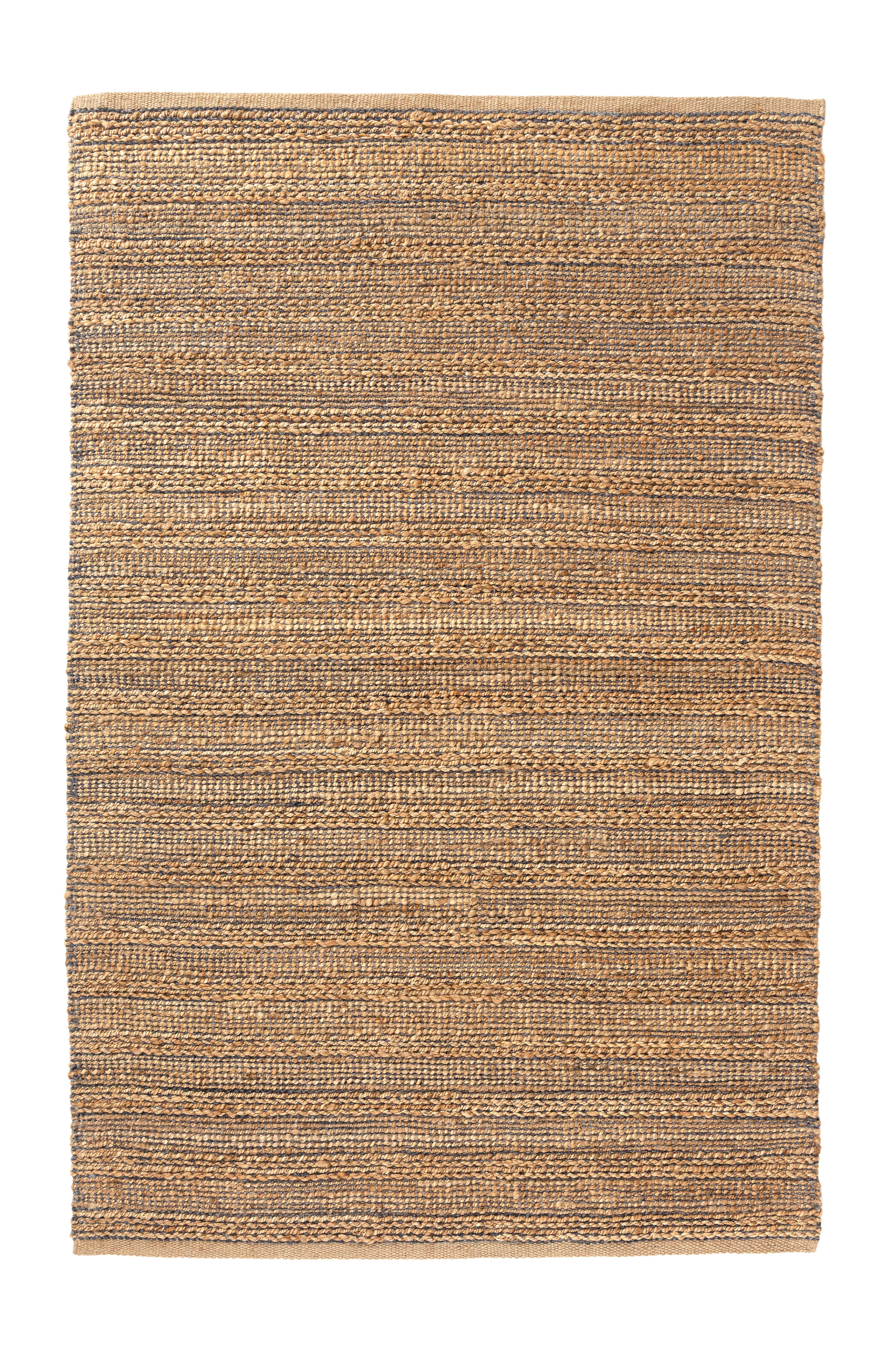 Suvii Home Pure Elements Striped 9' x 12' Area Rug, Brown/Gray, large