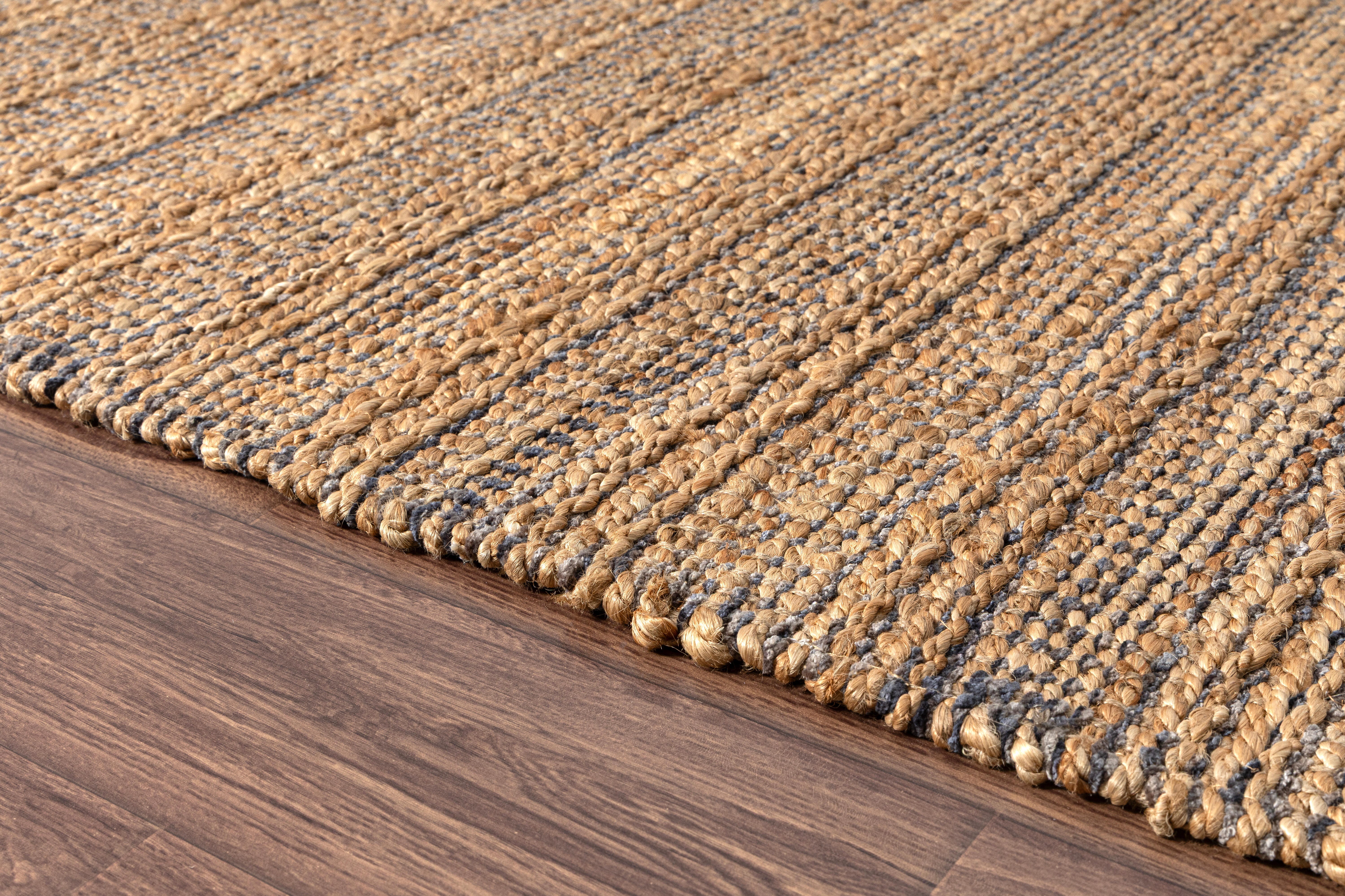 Suvii Home Pure Elements Striped 9' x 12' Area Rug, Brown/Gray, large