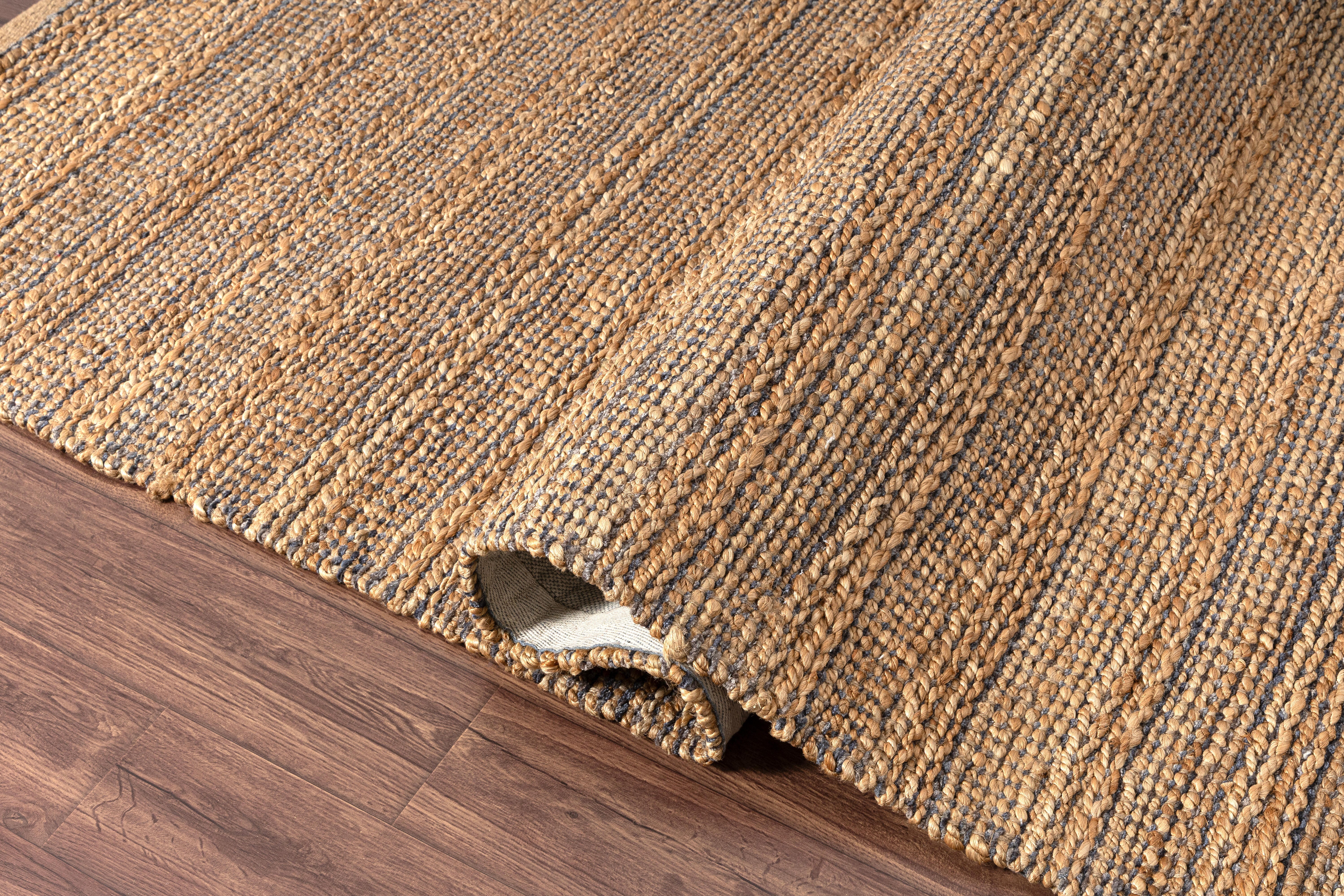 Suvii Home Pure Elements Striped 9' x 12' Area Rug, Brown/Gray, large